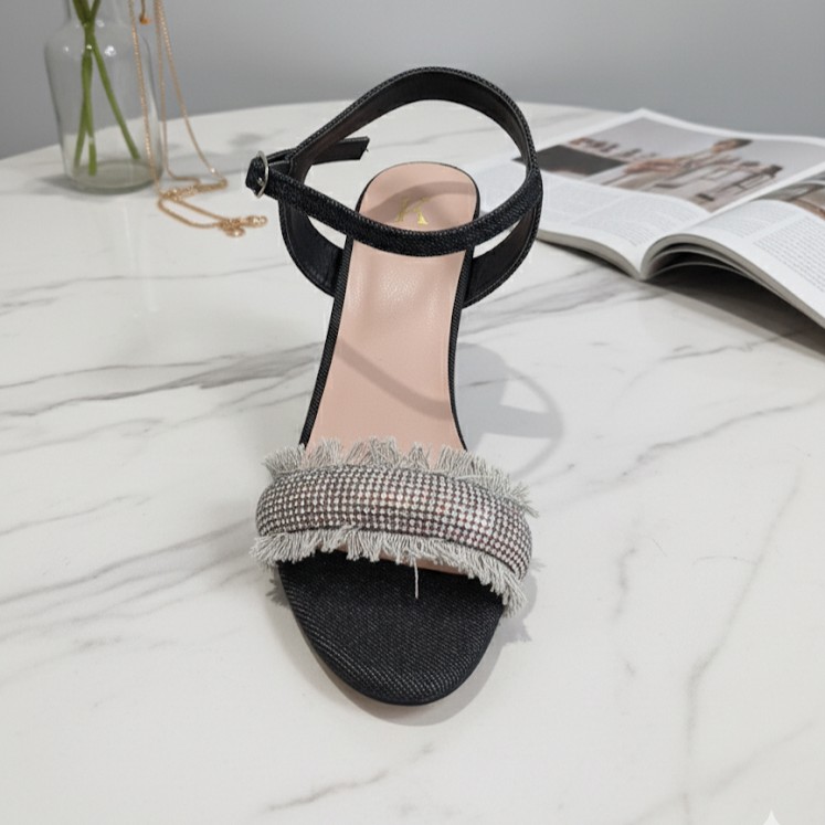 Fringe Glam Block Heels.