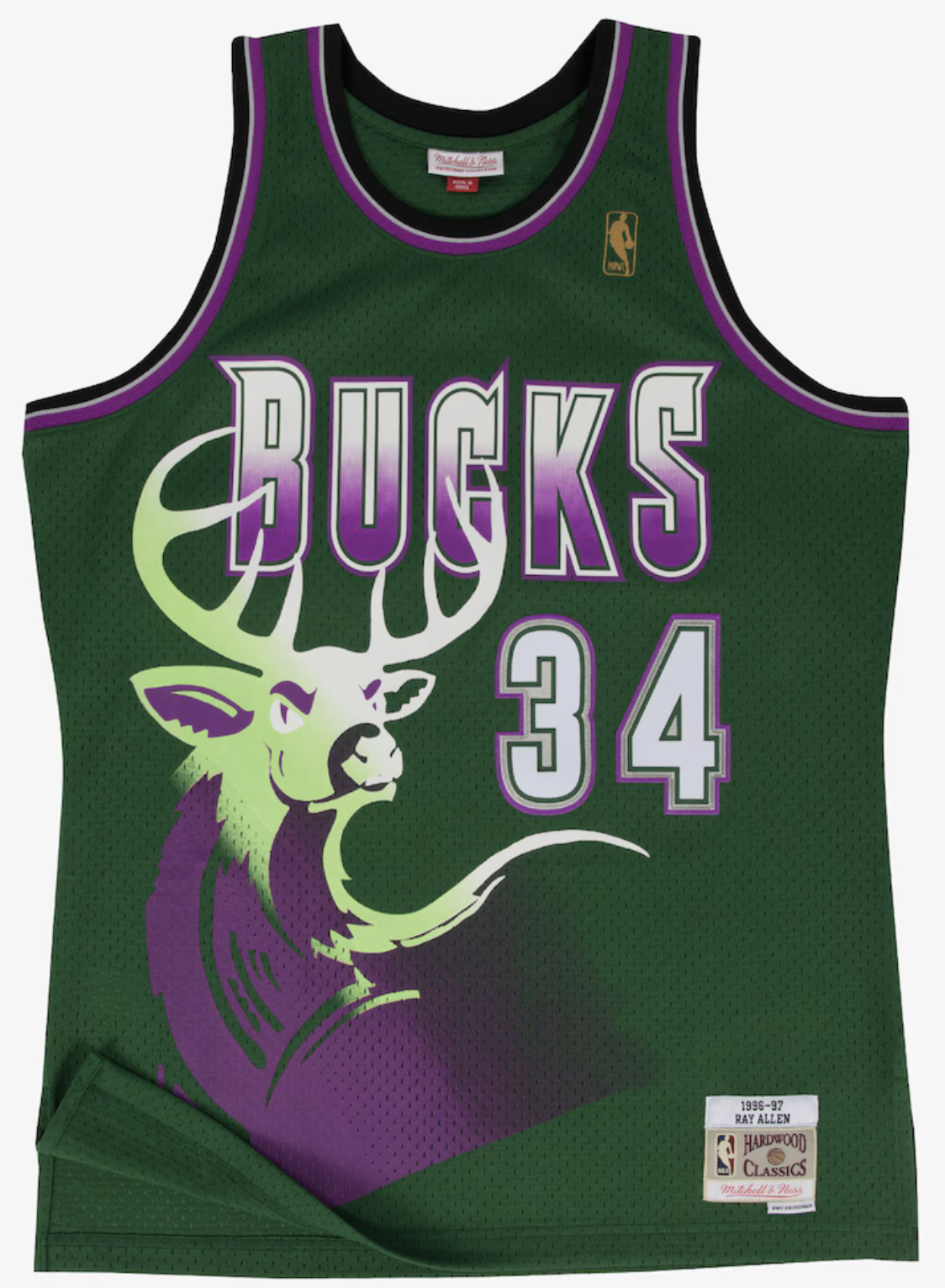 Ray Allen Milwaukee Bucks 1996-97 Green Swingman Jersey