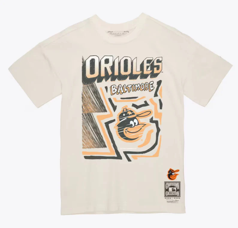 Baltimore Orioles Mitchell & Ness Sidewalk Sketch T-Shirt