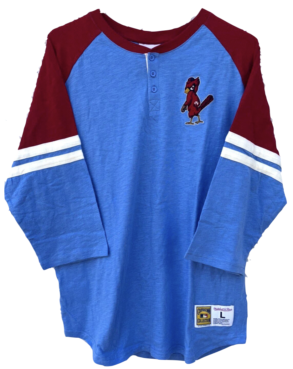 Mitchell & Ness St Louis Cardinals Henley 3/4 Sleeve T-Shirt