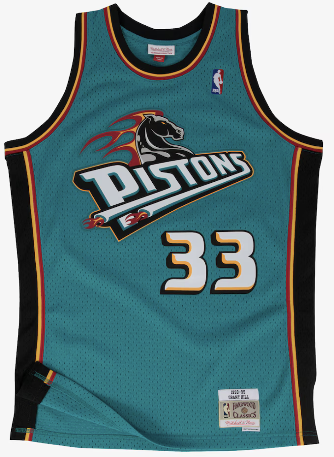 Grant Hill Detroit Pistons 1998-99 Teal Swingman Player Jersey