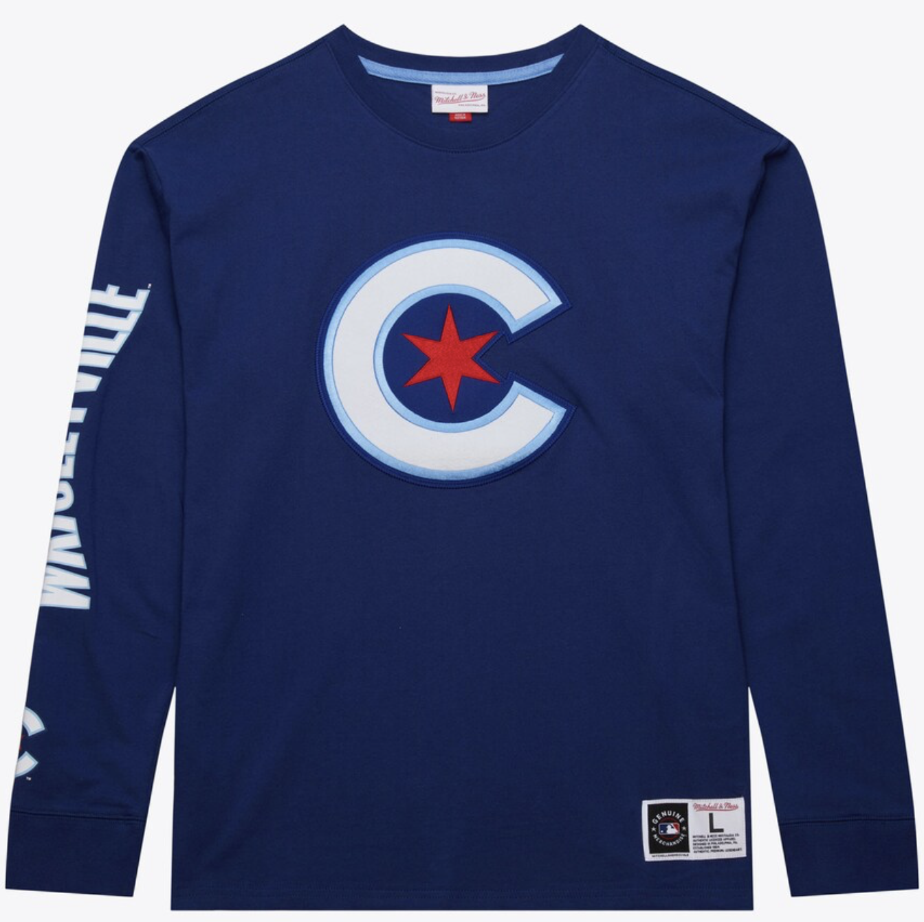 Mitchell and Ness Chicago Cubs City Connect Long Sleeve T-Shirt