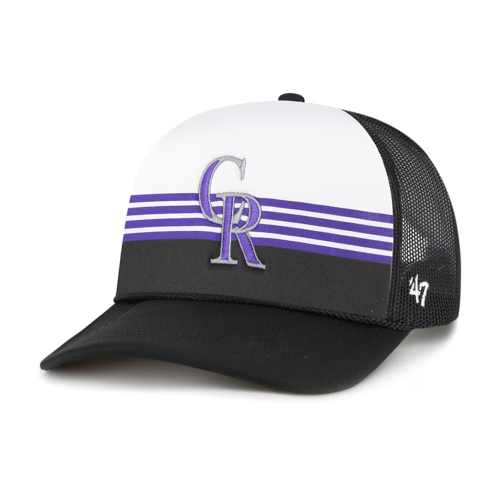 47 Black Colorado Rockies Foam Front Mesh Trucker Hat