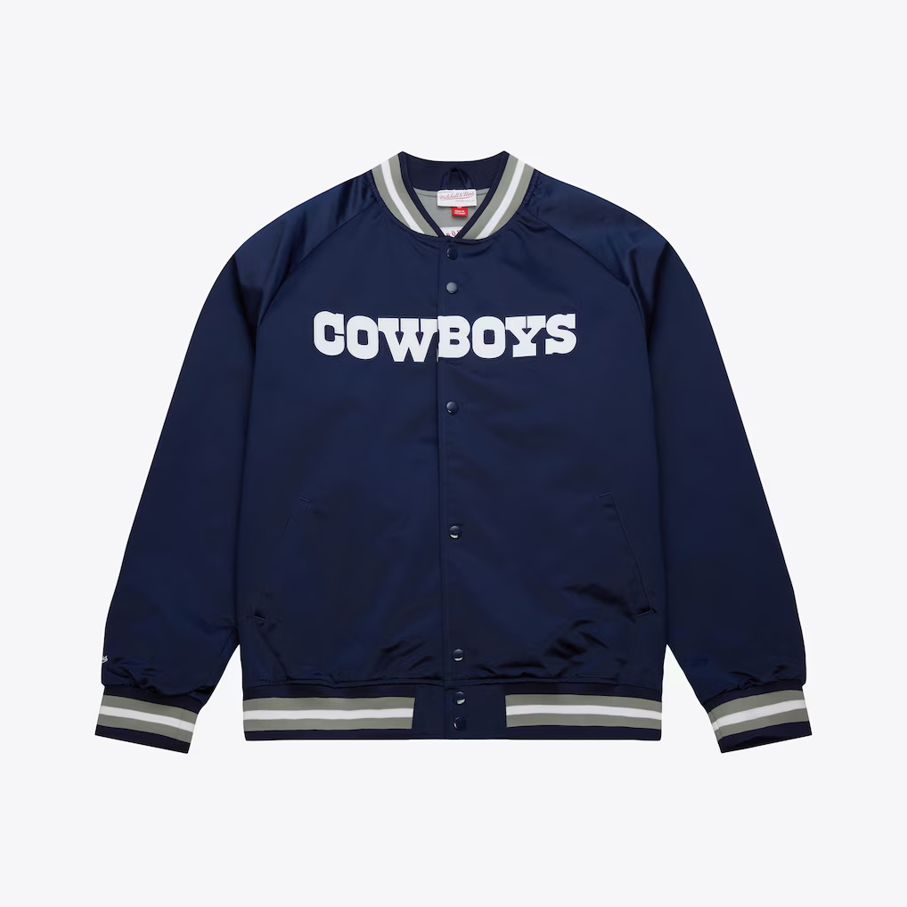 Dallas Cowboys Navy Satin Raglan Full-Snap Jacket