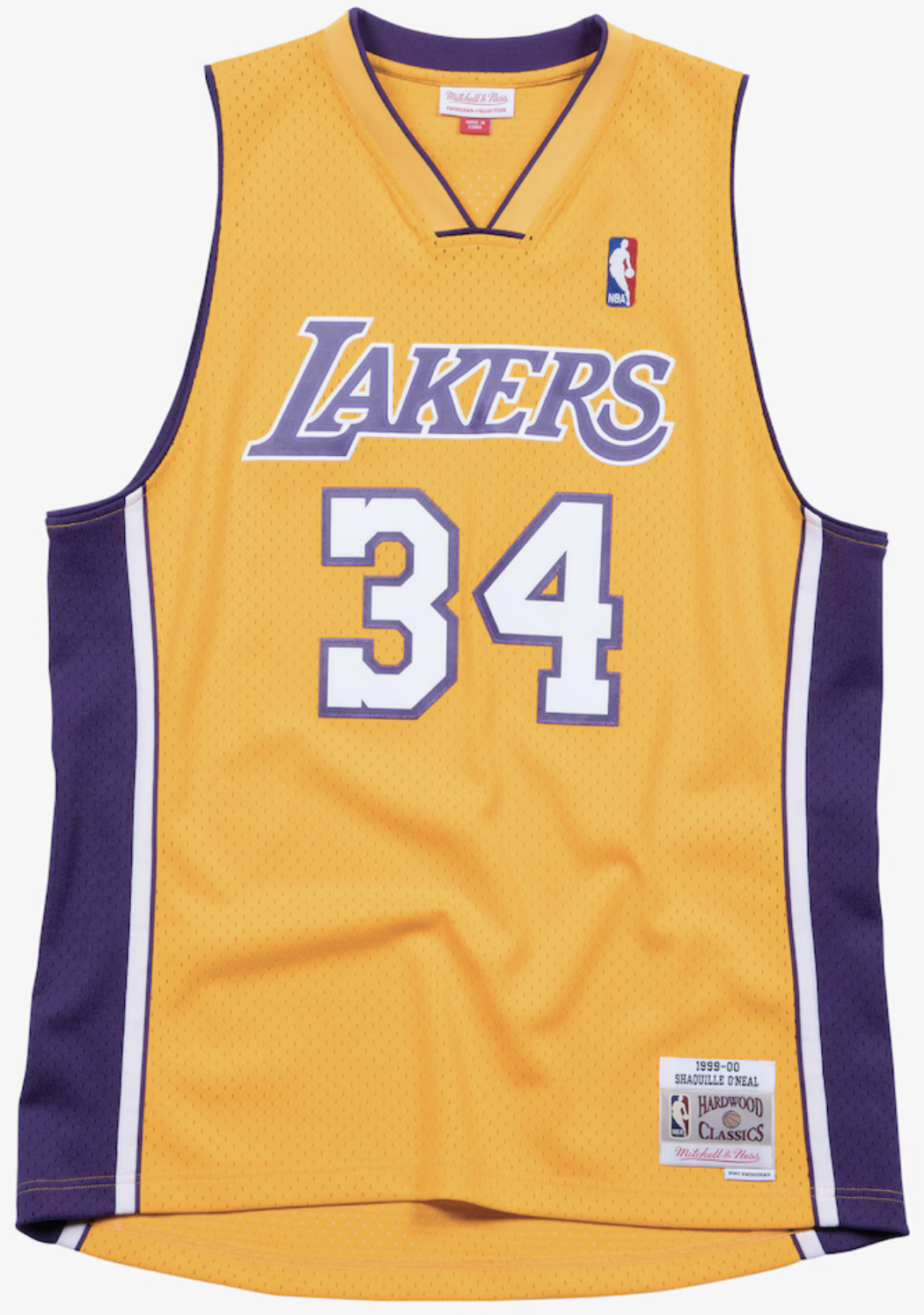 Shaquille O'Neal Los Angeles Lakers 1999-00 Gold Swingman Player Jersey