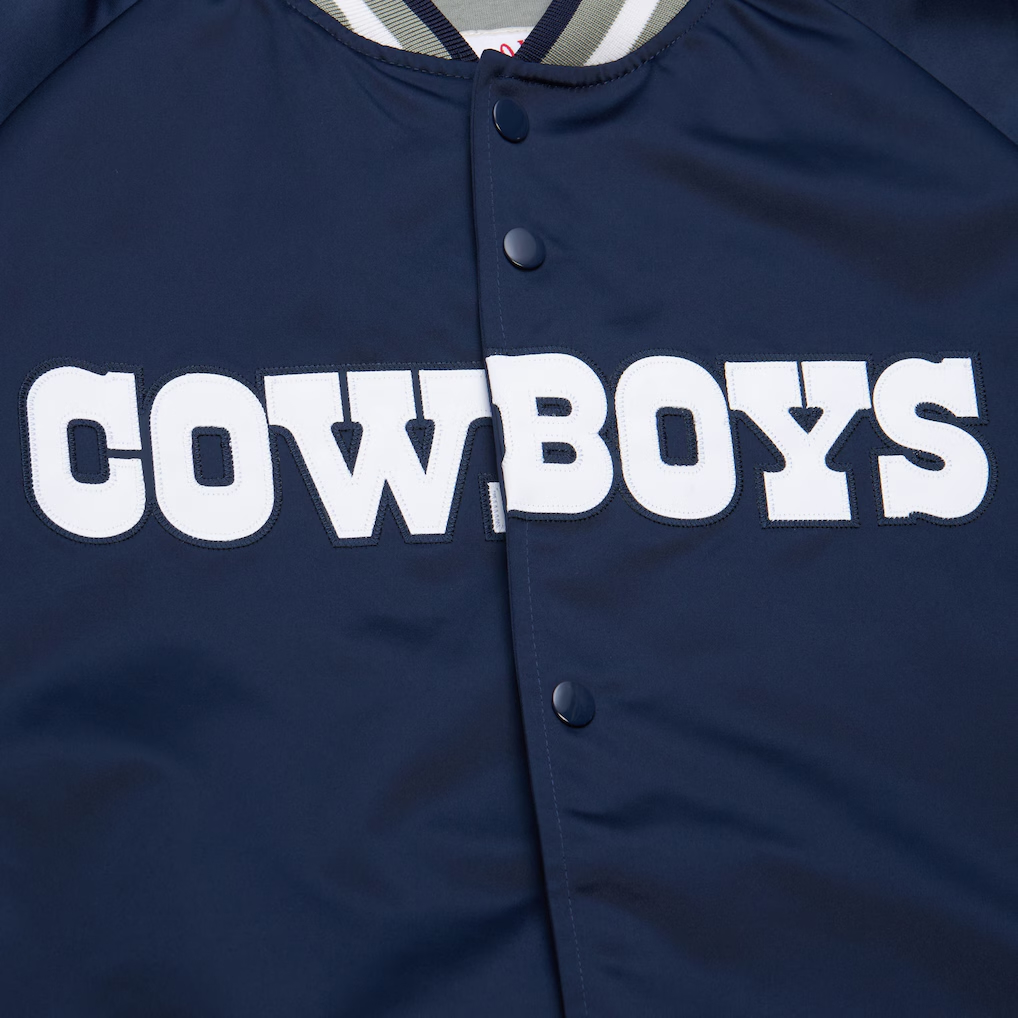 Dallas Cowboys Navy Satin Raglan Full-Snap Jacket