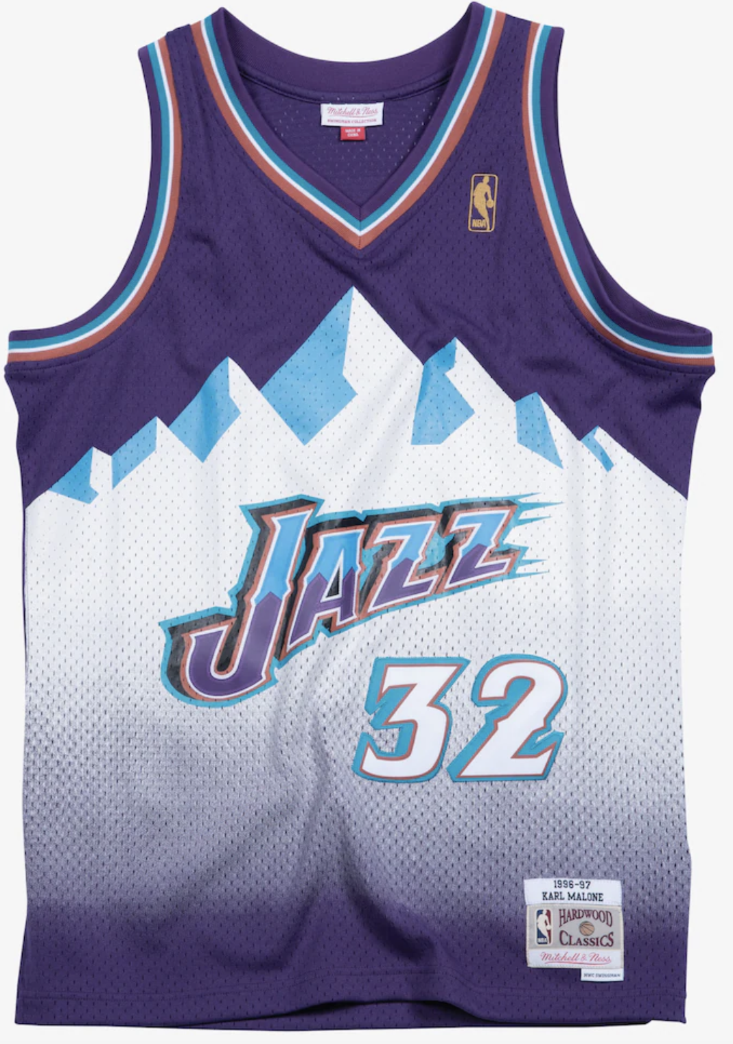 Karl Malone Utah Jazz 1996-97 Purple Swingman Player Jersey
