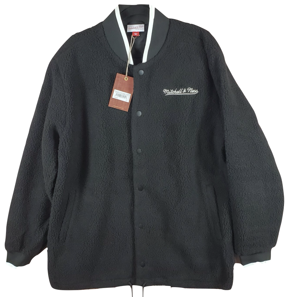 Mitchell & Ness Branded Coachable Mens Sherpa Jacket