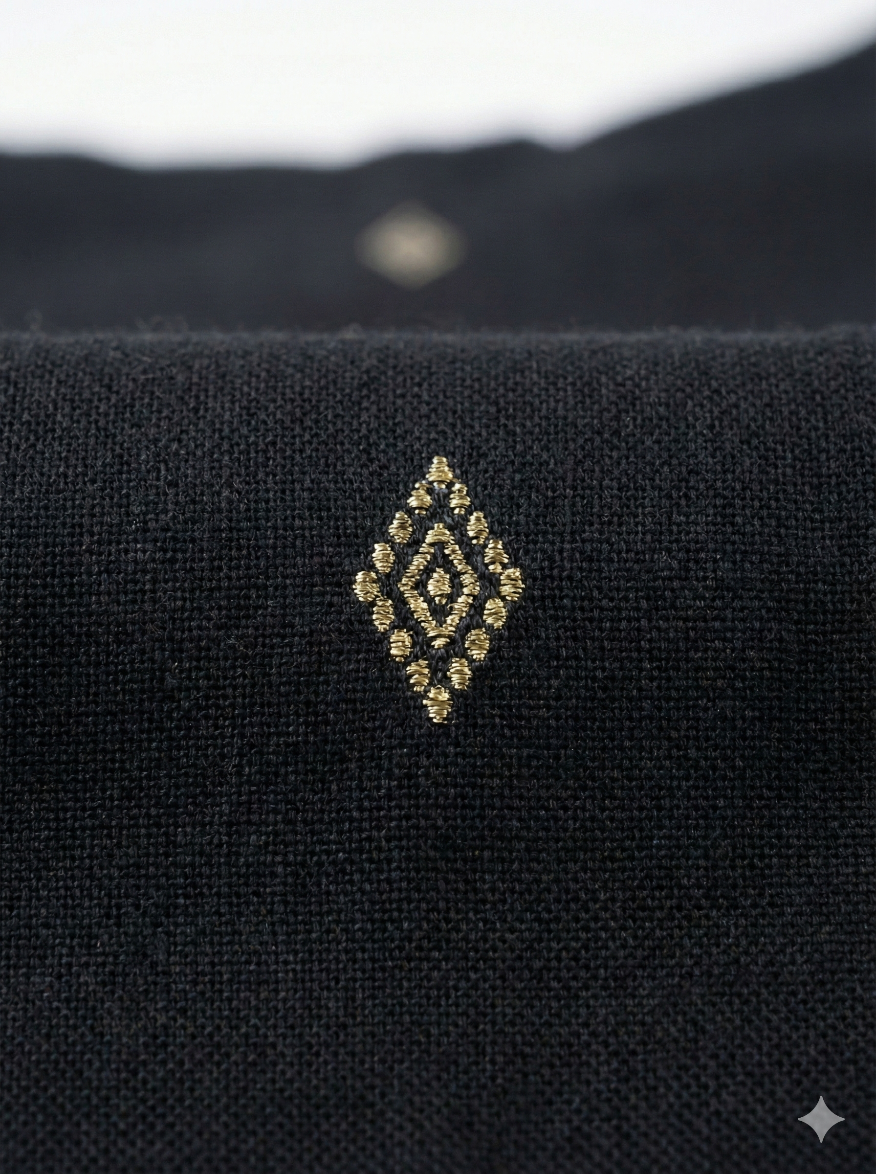 Women’s Jet Black Geometric Gold Foil Print Straight Rayon Kurti