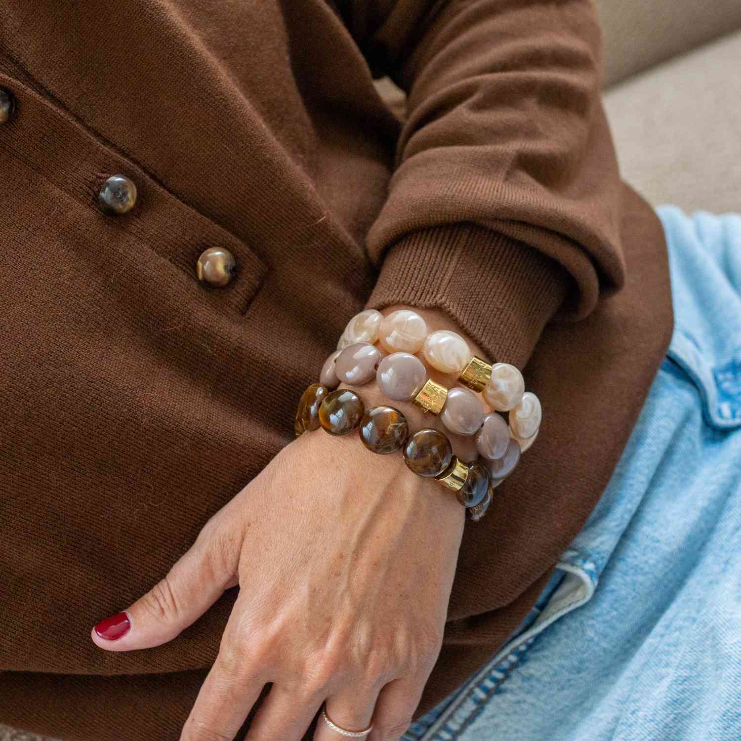 Bracelet BomBom Moca (1pc) - Parabaya