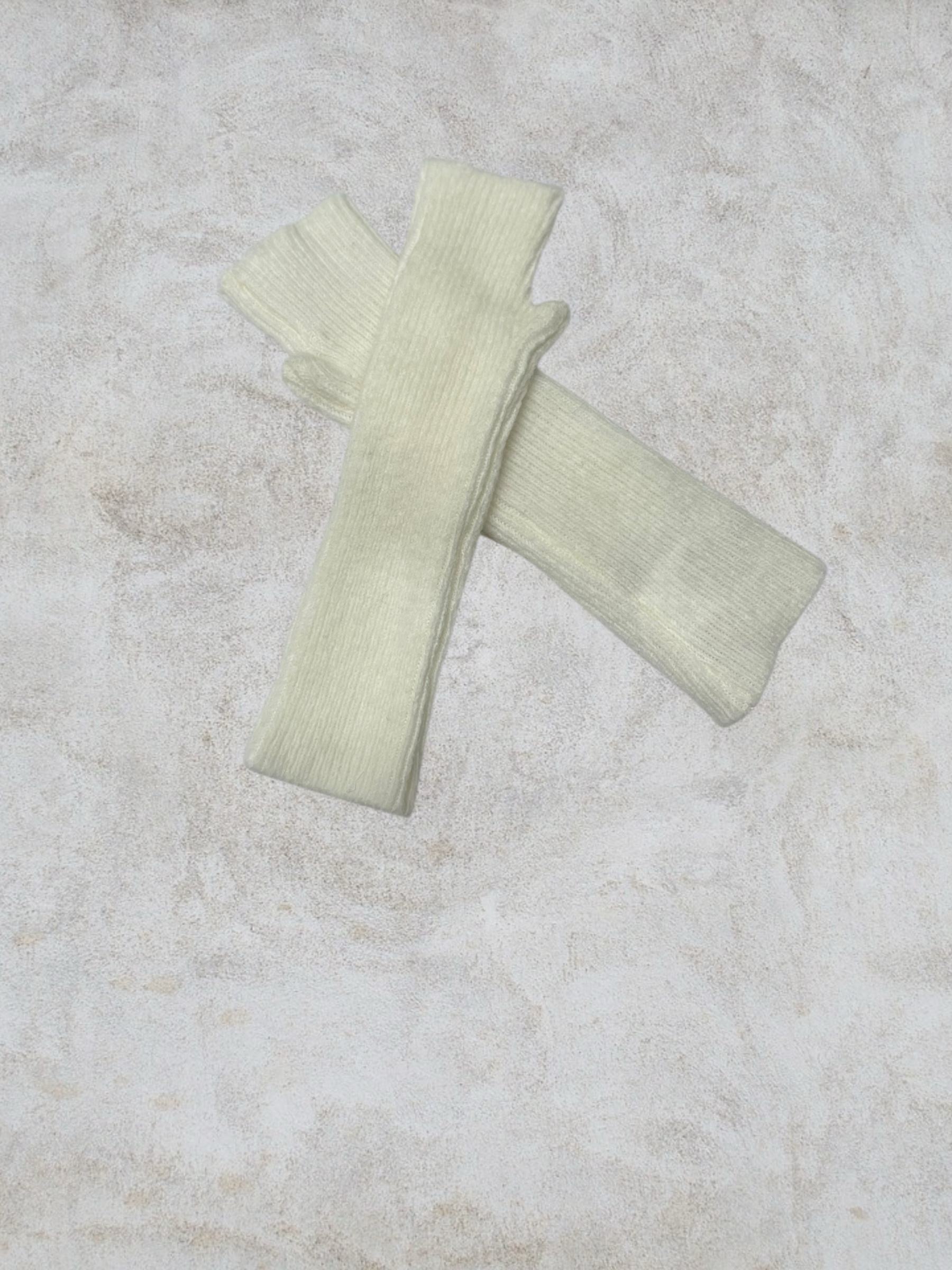 Mitaines longues en alpaga et laine - Naïs