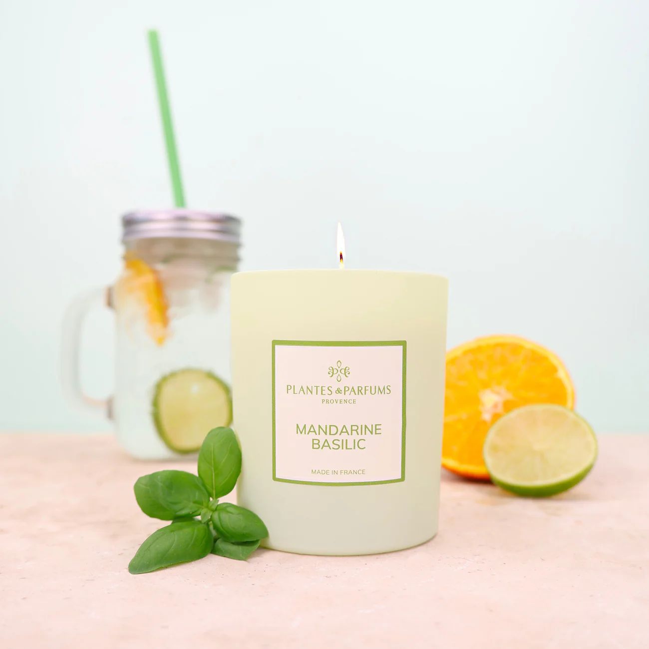 Bougie Végétale Parfumée, Mandarine Basilic - Plantes & Parfums