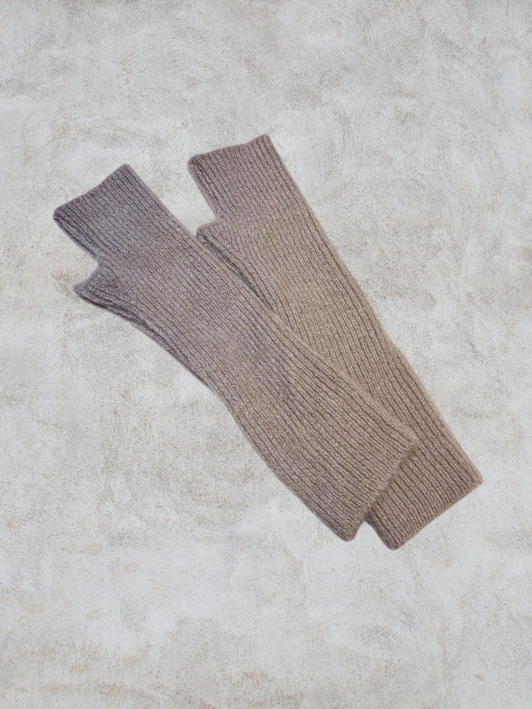 Mitaines longues en alpaga et laine - Naïs