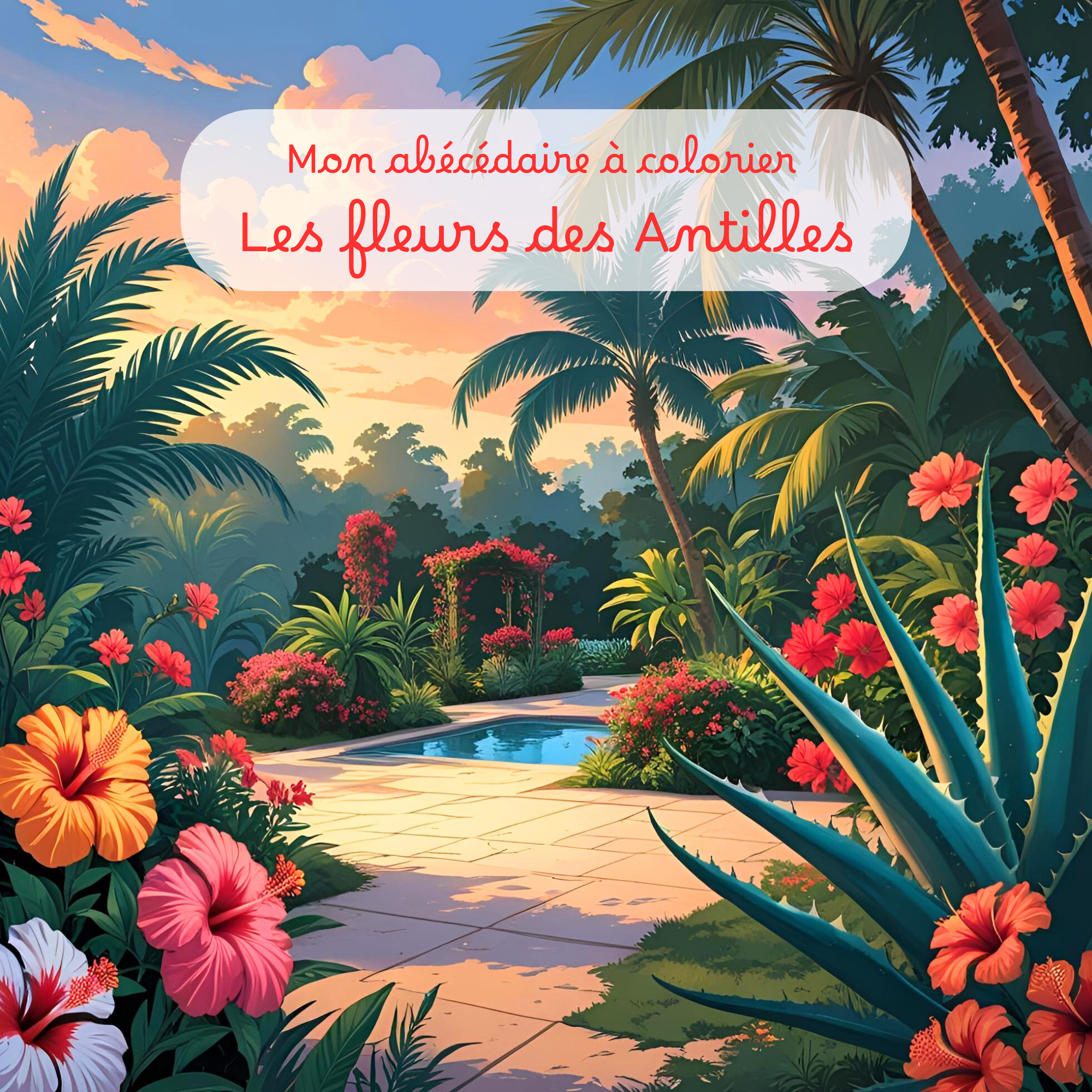 Coloring Alphabet Book: Flowers of the Antilles