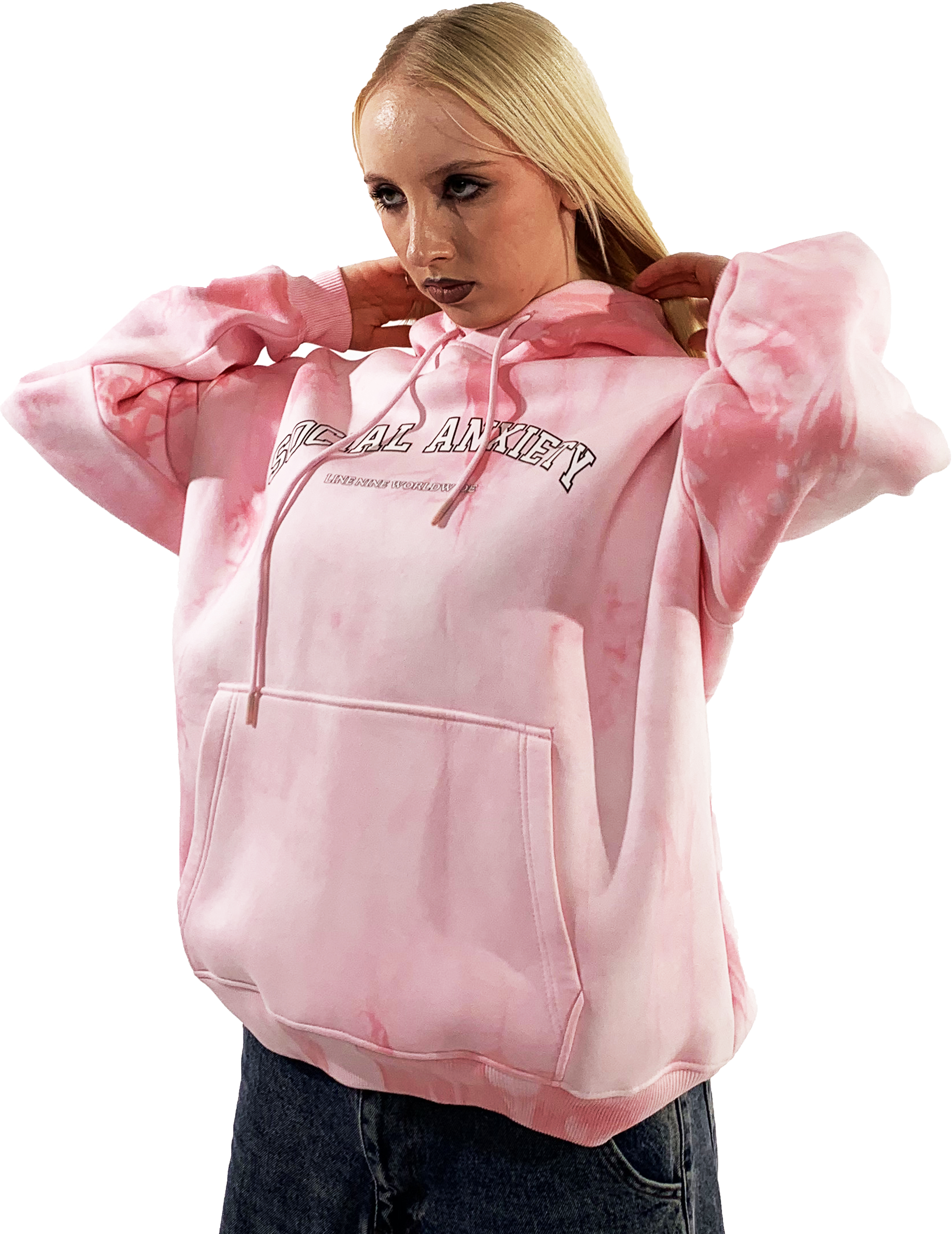 SOCIAL ANXIETY tie-die hoodie