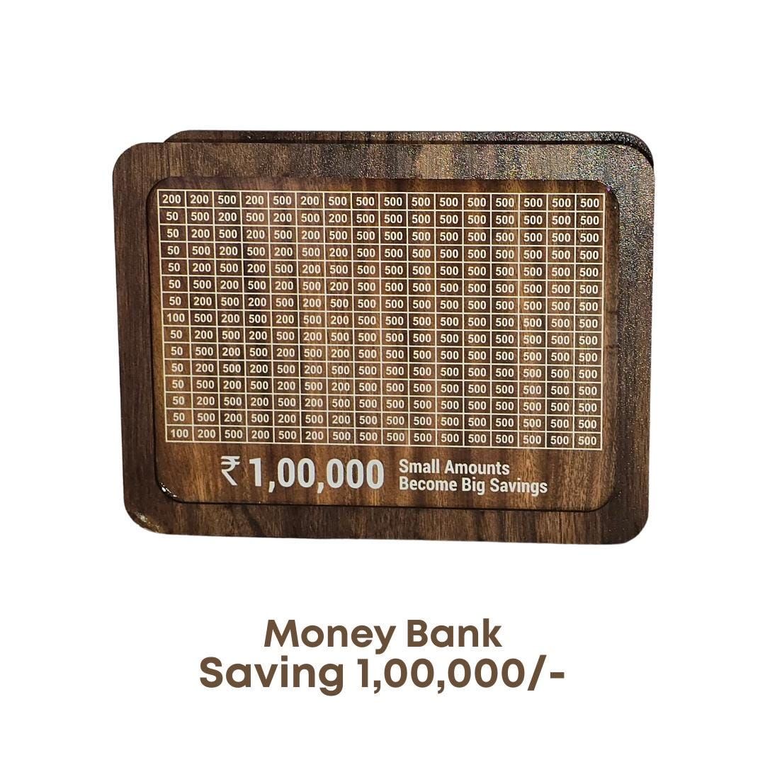 Wooden Savings Box with Marker 