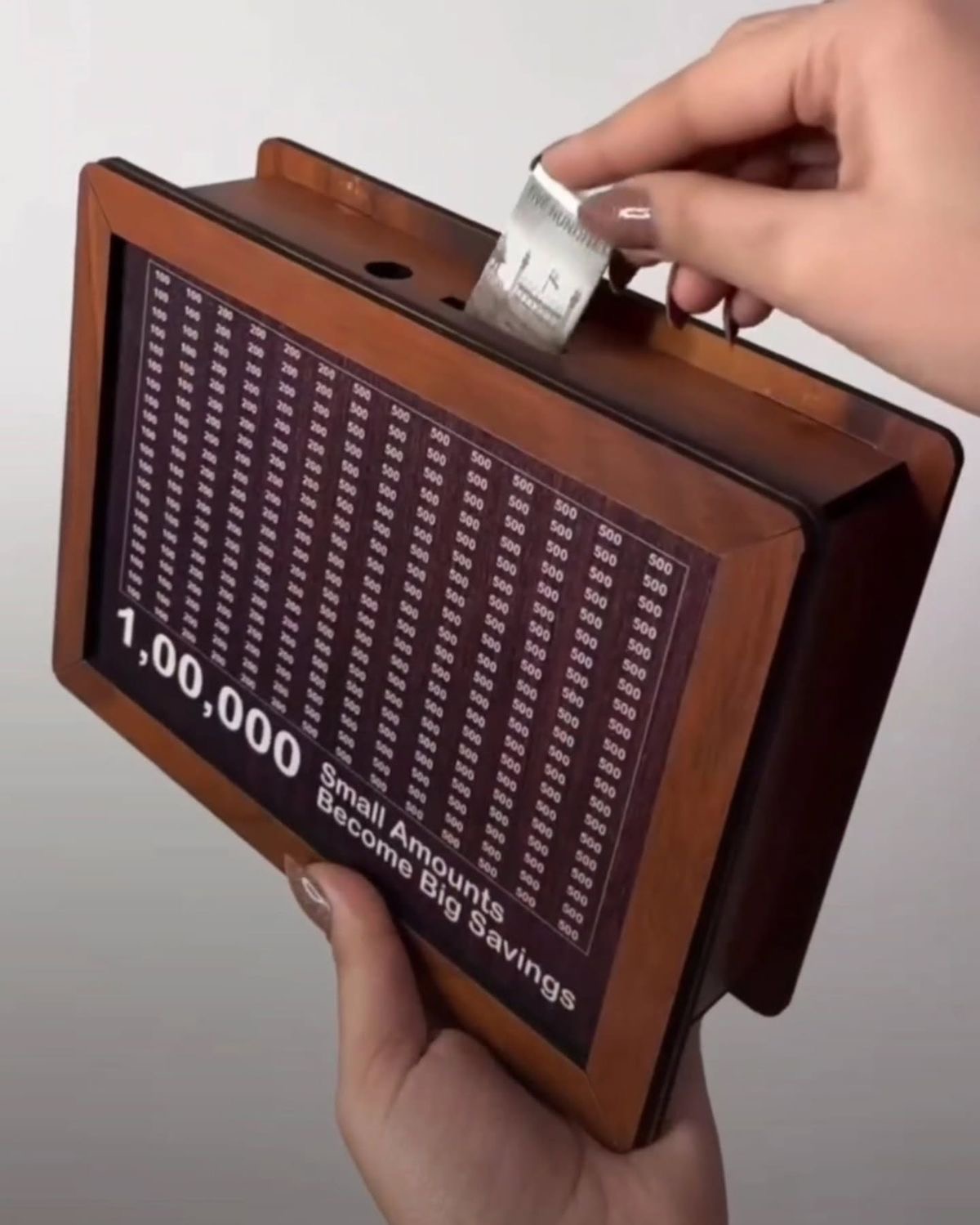 Wooden Savings Box with Marker 