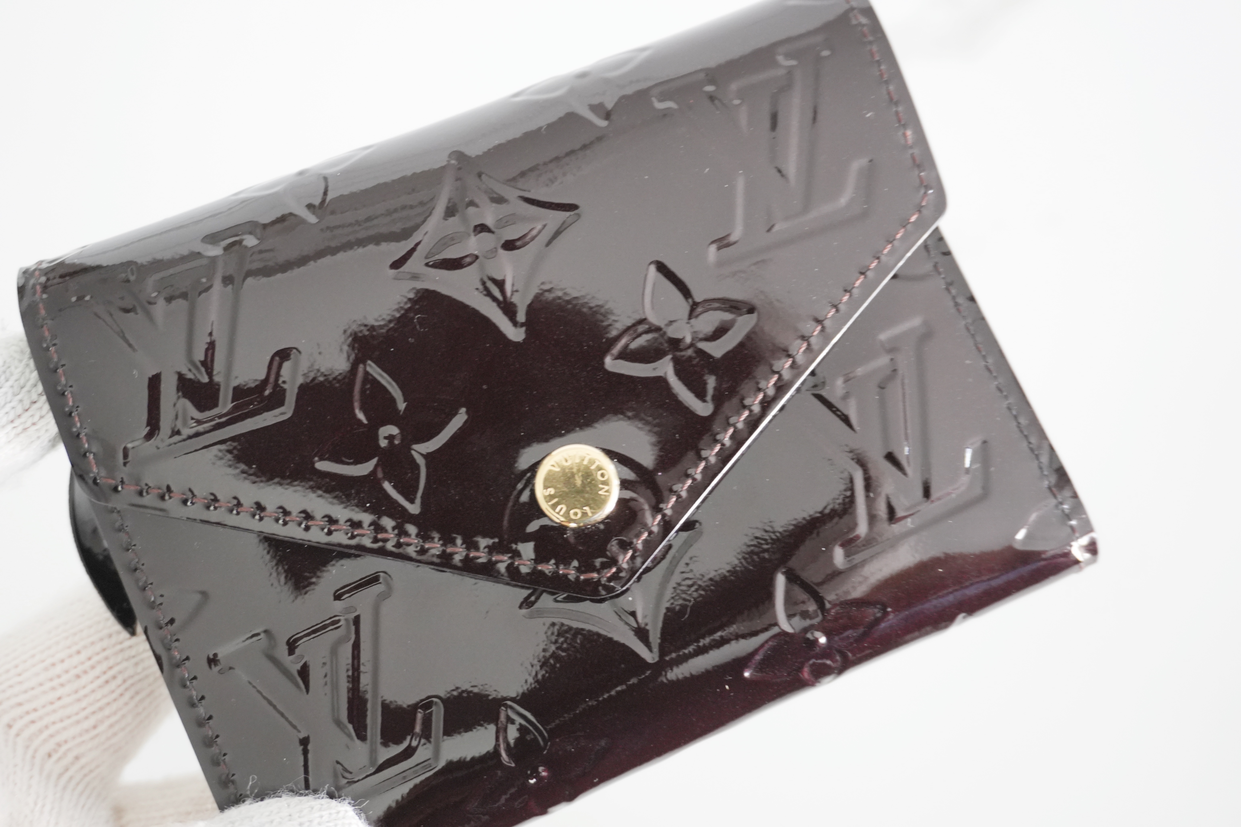 Authentic Louis Vuitton Monogram Vernis Portefeuille Victorine Trifold Wallet