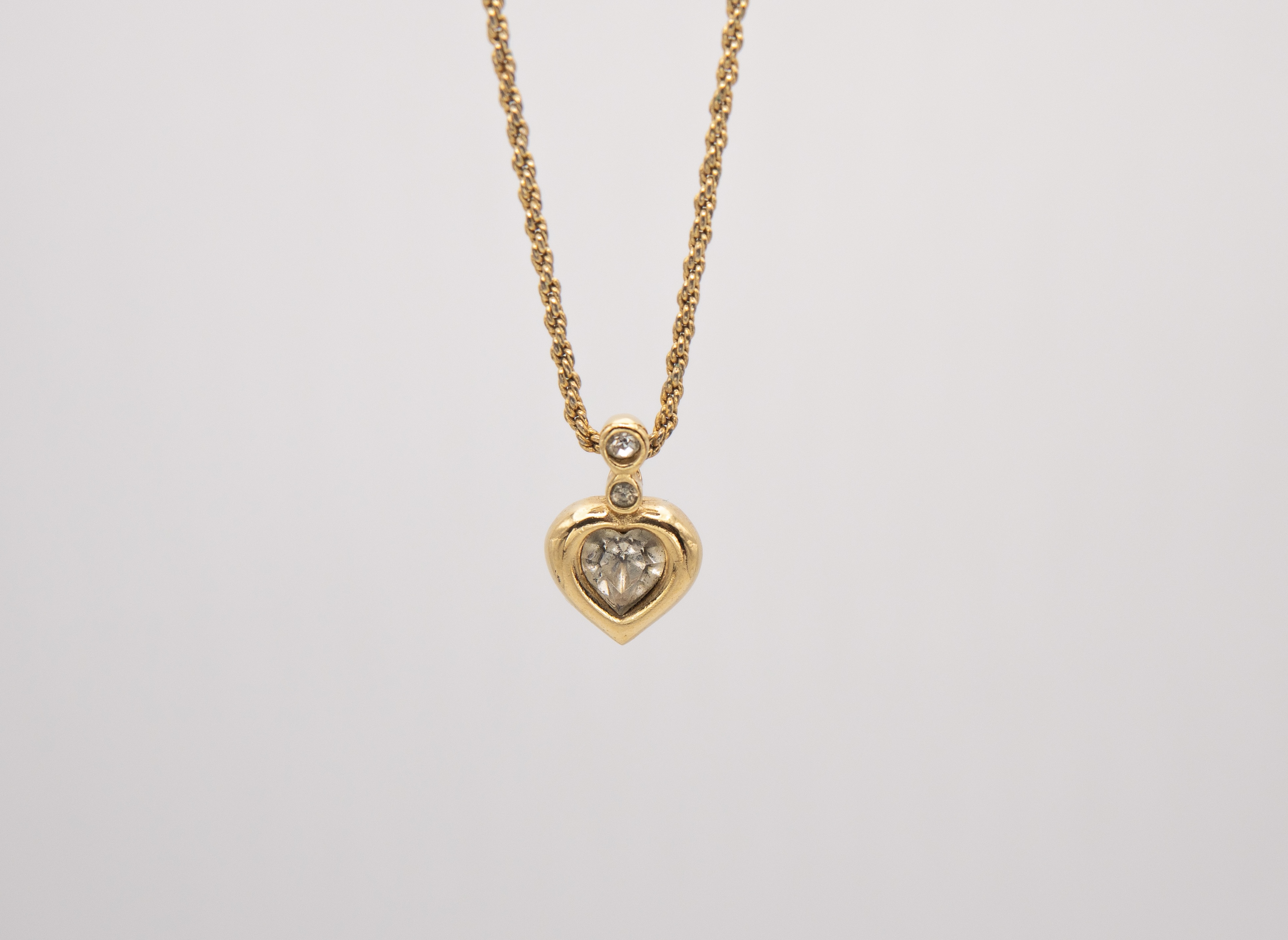 Authentic Christian Dior Vintage Heart Pendant Necklace