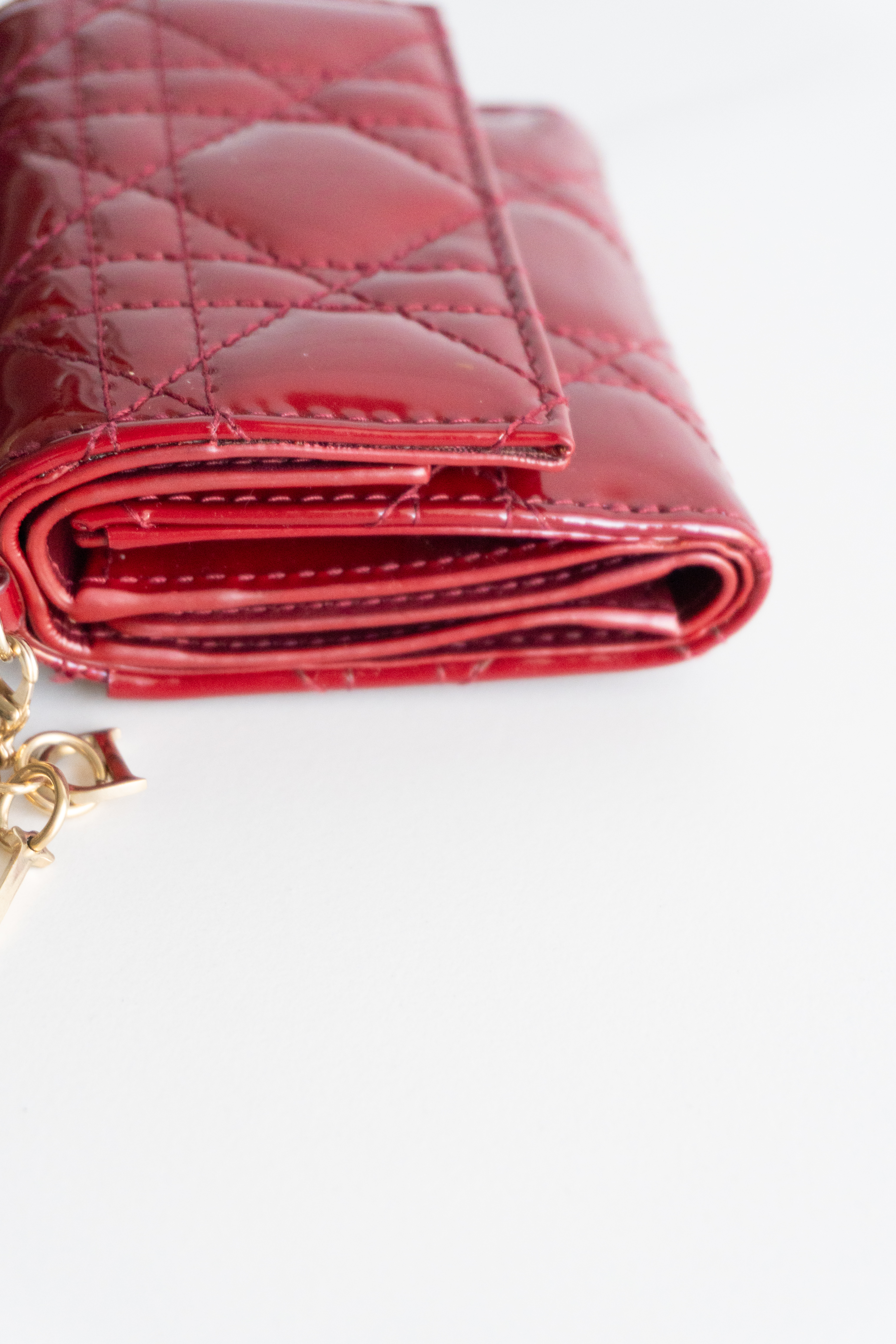 Authentic Christian Dior Lady Dior Lotus Wallet