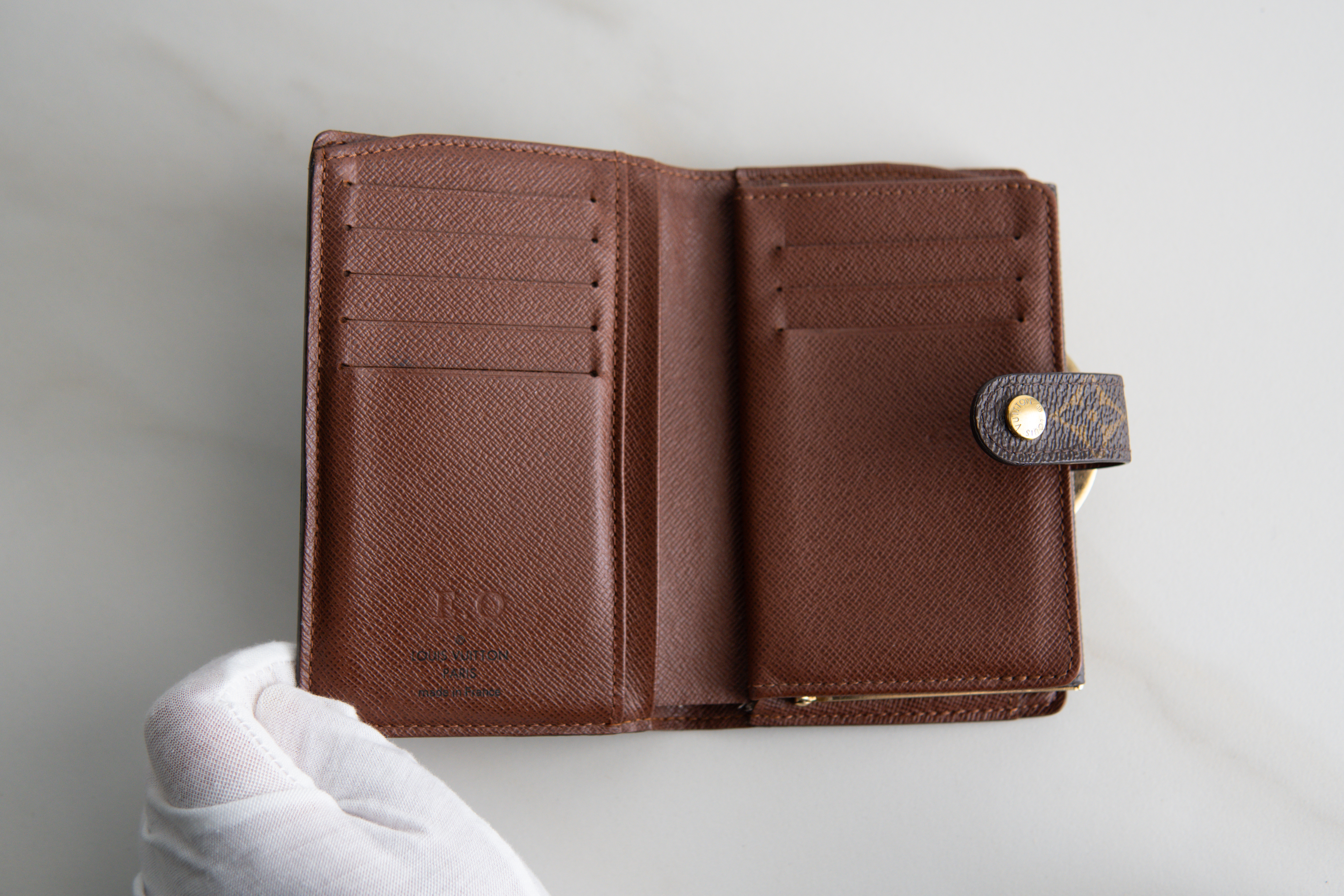 Authentic Louis Vuitton Monogram Canvas Porte-Monnaie Viennois Wallet MI1172