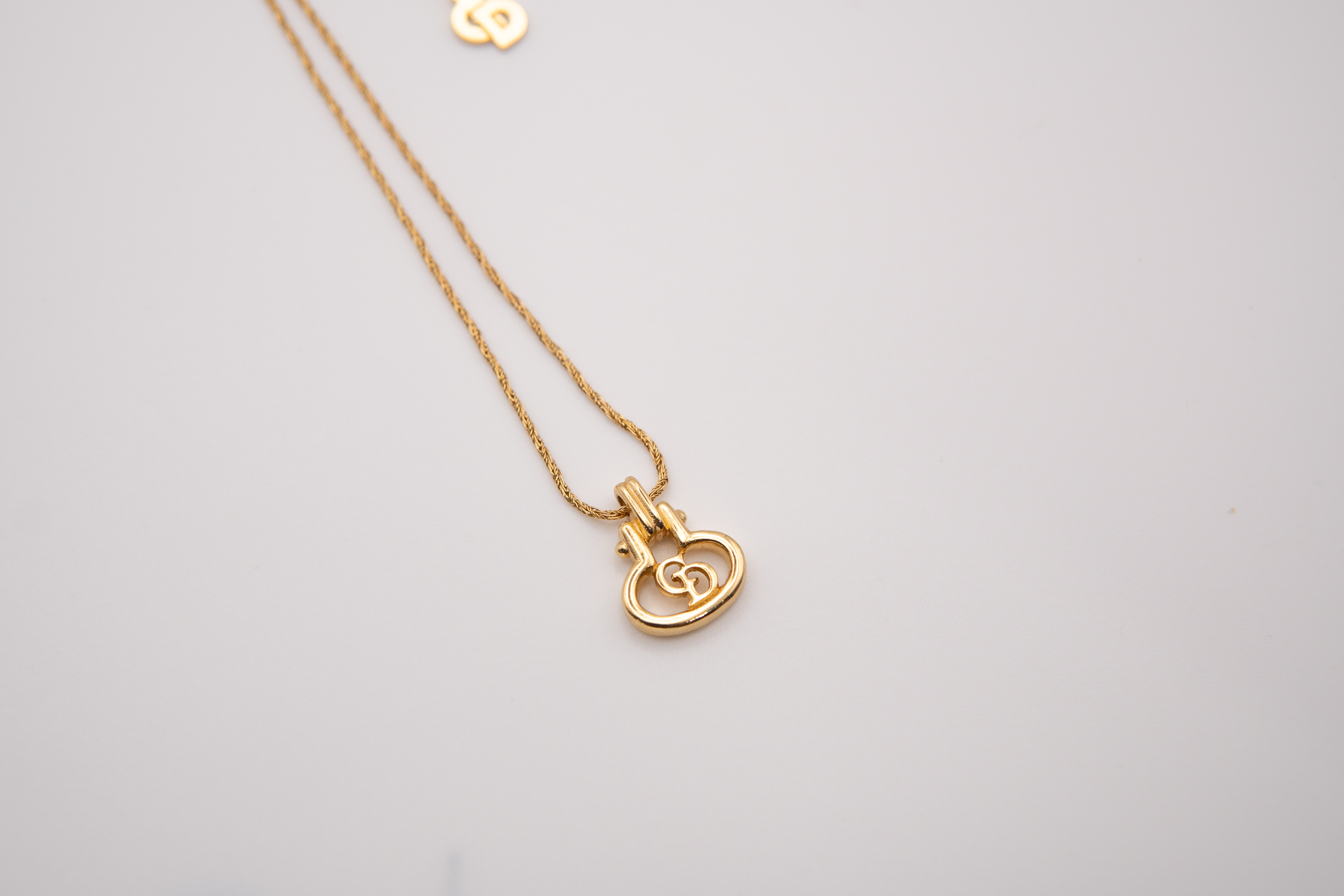 Authentic Christian Dior Vintage "CD" in Oval Pendant Necklace