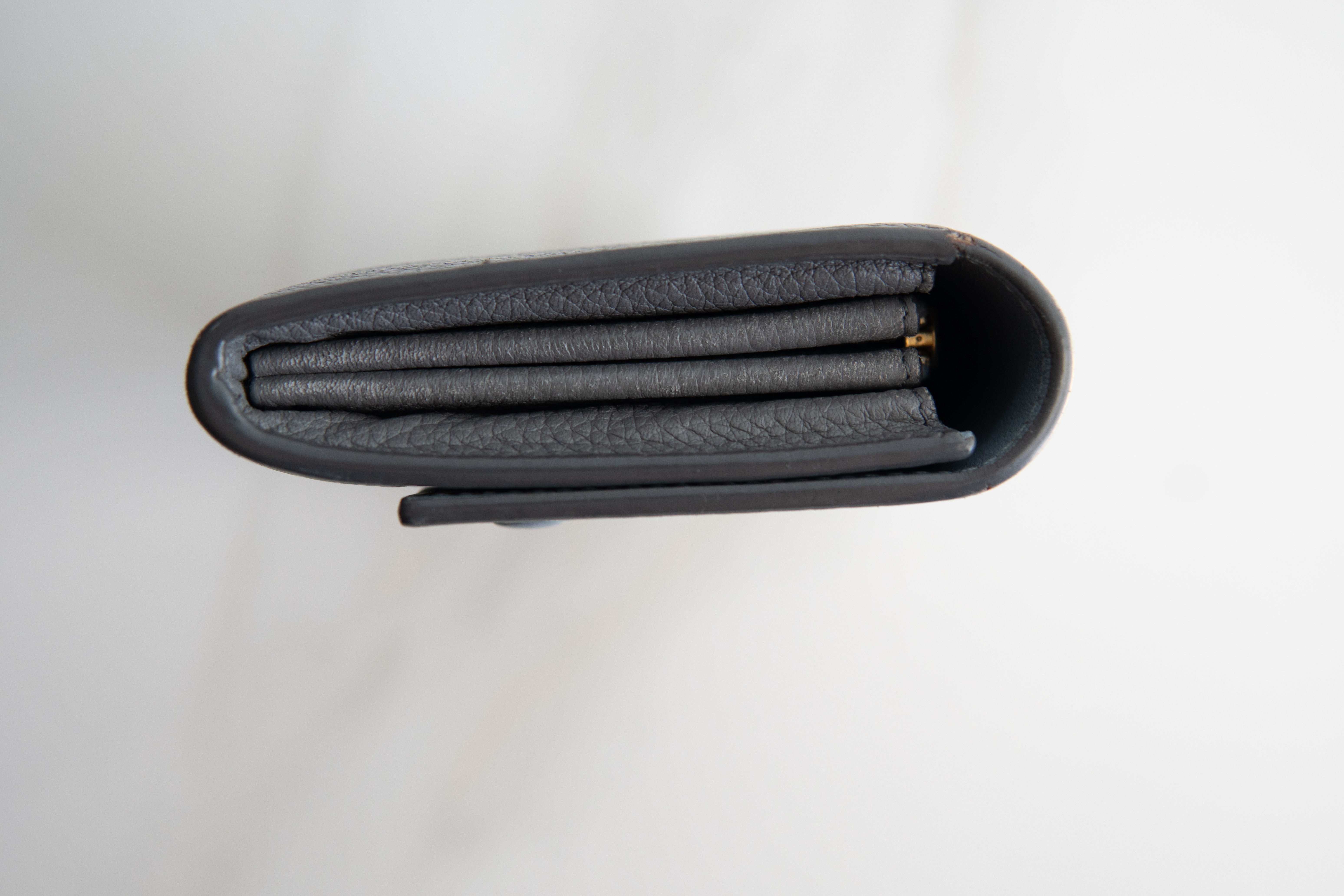 Authentic Celine Long Bifold Wallet Grey/Blue