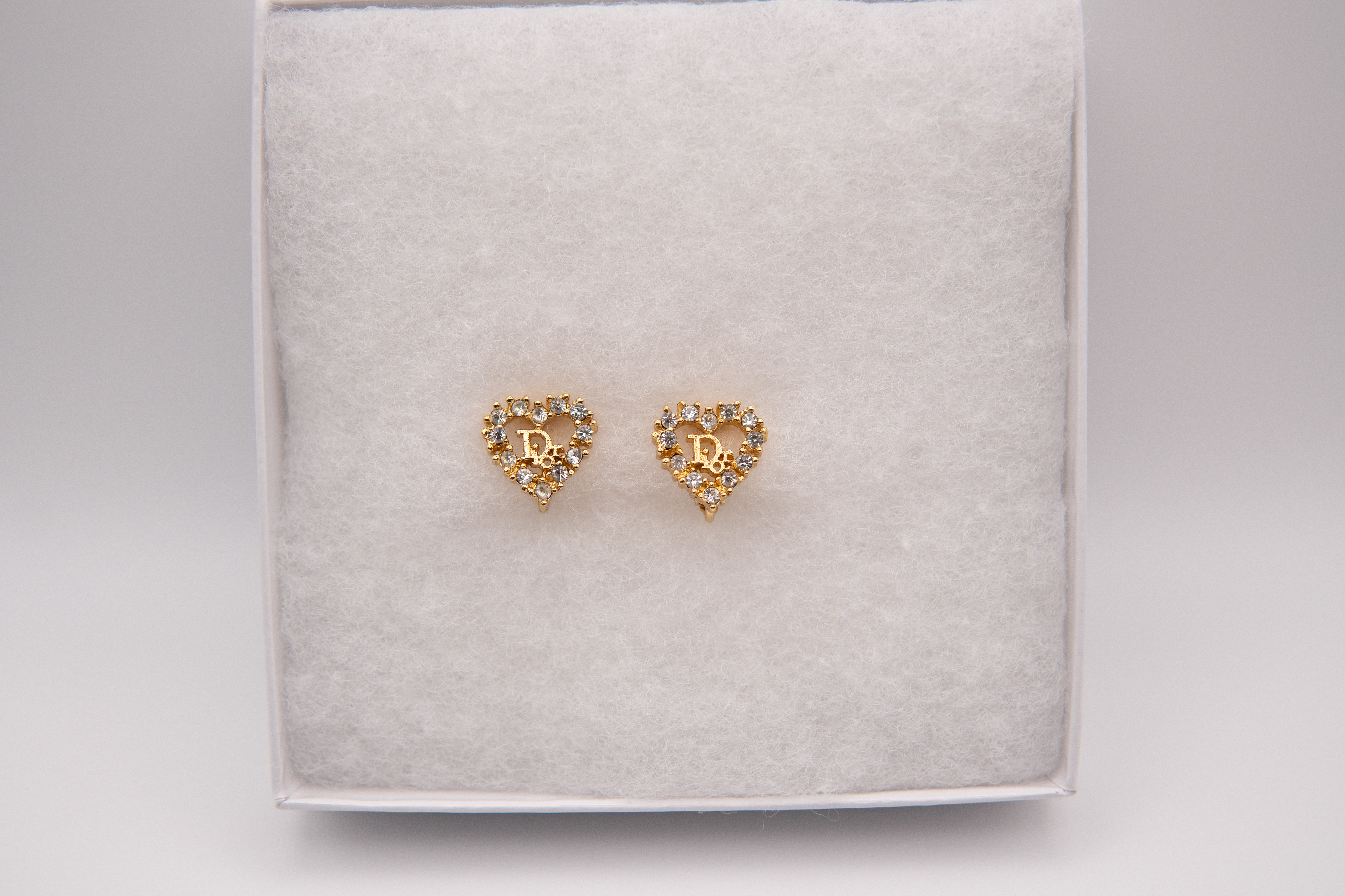 Authentic Christian Dior Vintage Rhinestone Charm Clip-On Earrings