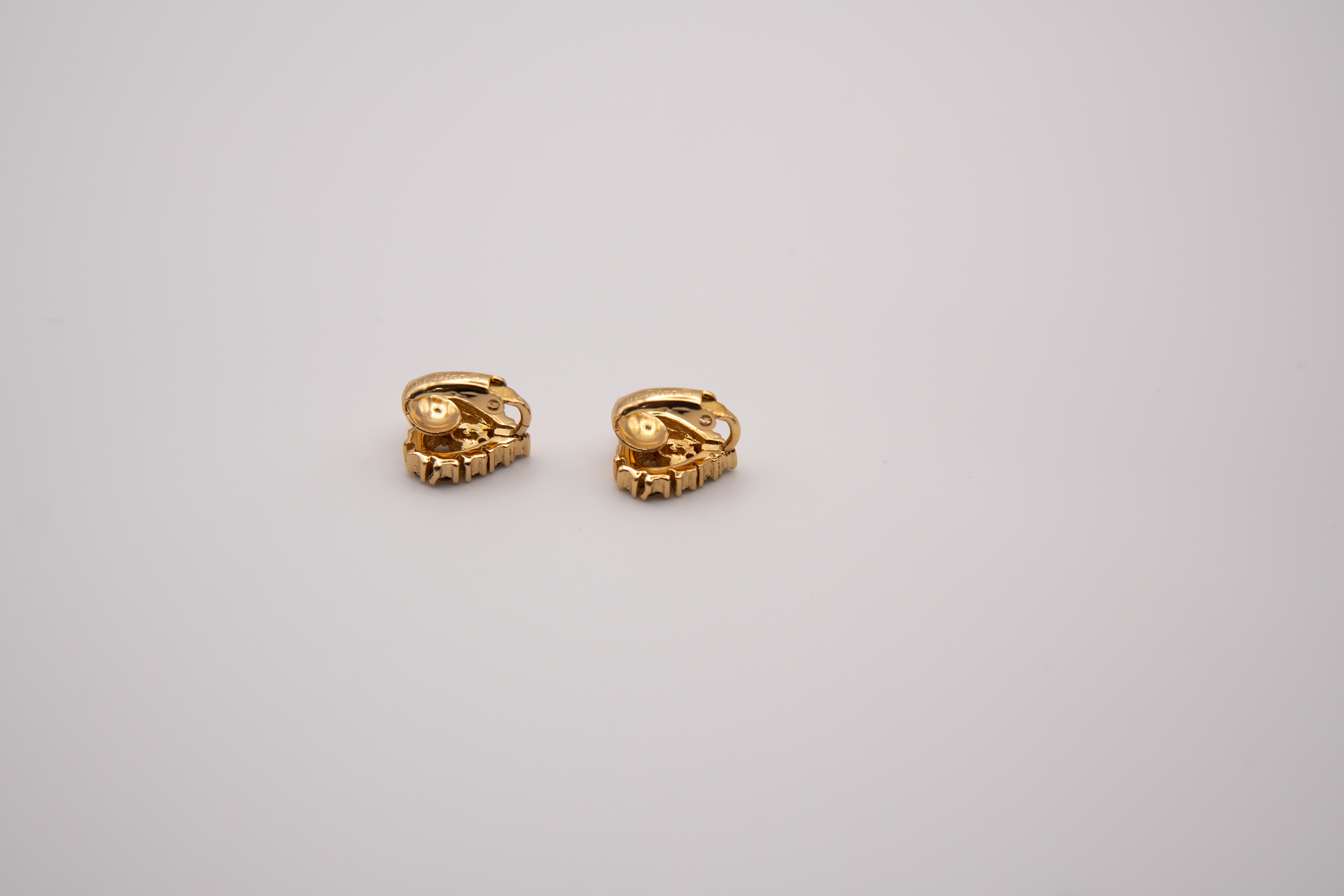 Authentic Christian Dior Vintage Rhinestone Charm Clip-On Earrings