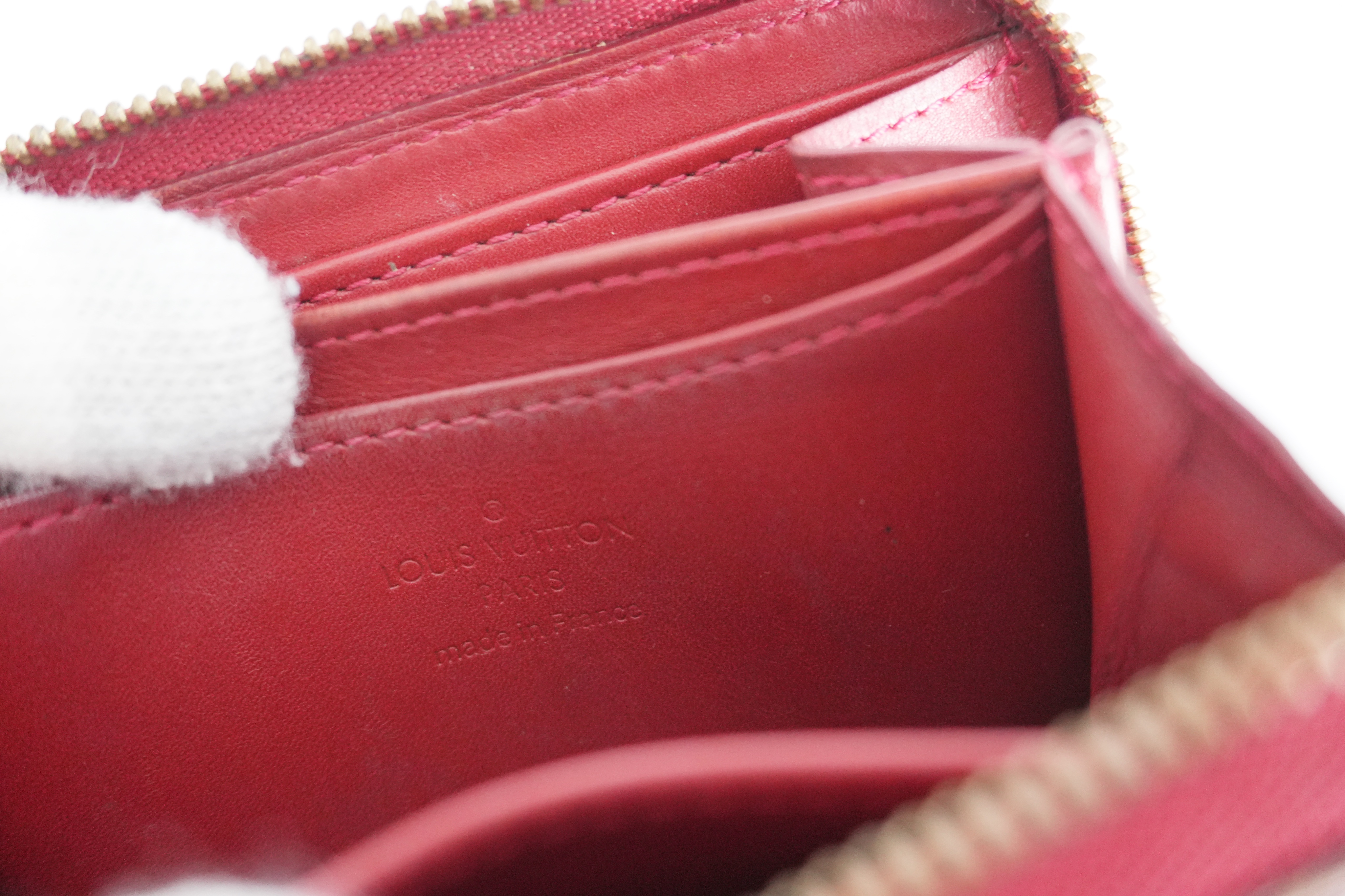 Authentic Louis Vuitton Red Vernis Leather Coin Pouch
