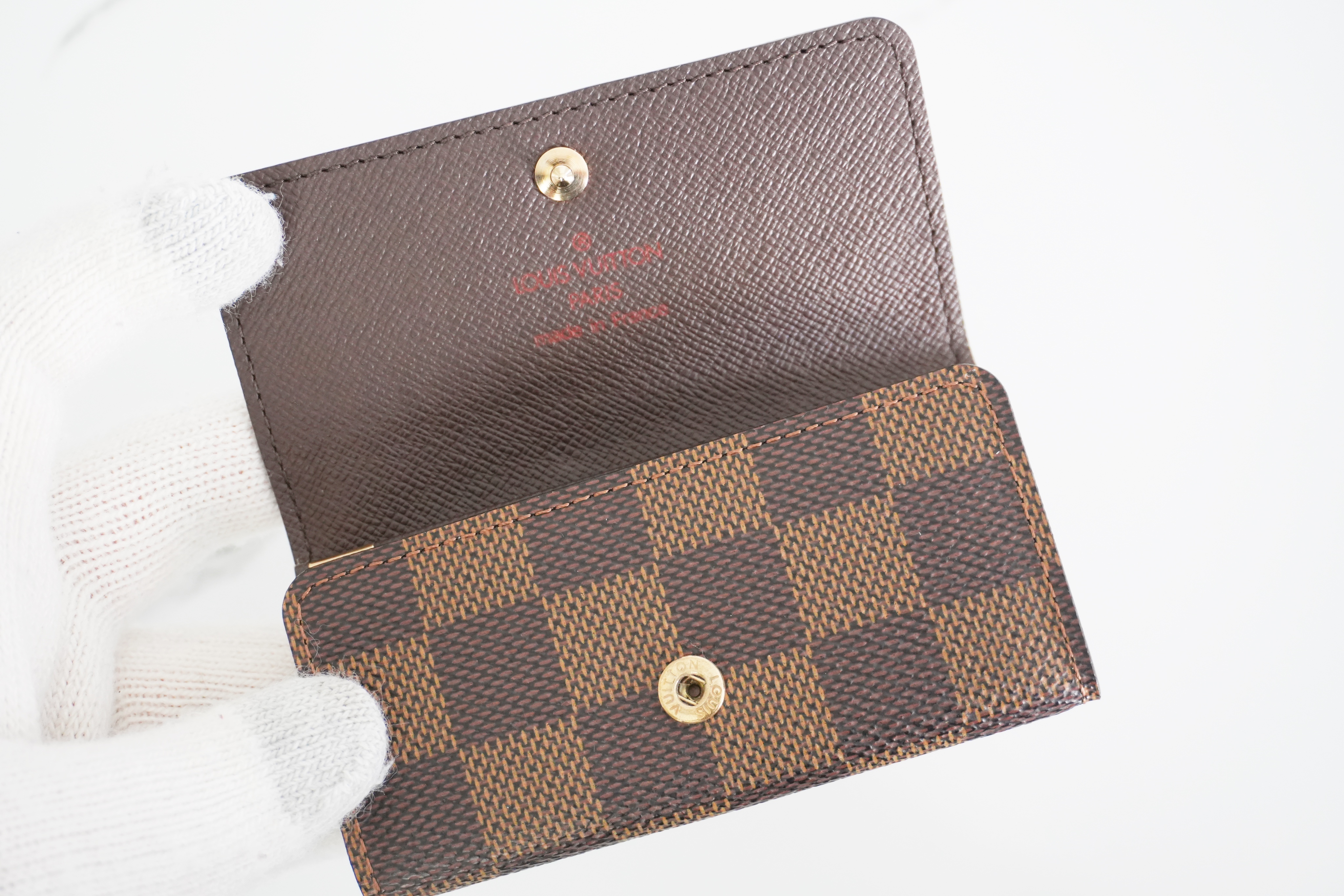 Authentic Louis Vuitton Damier Ebene 4-Key Case 