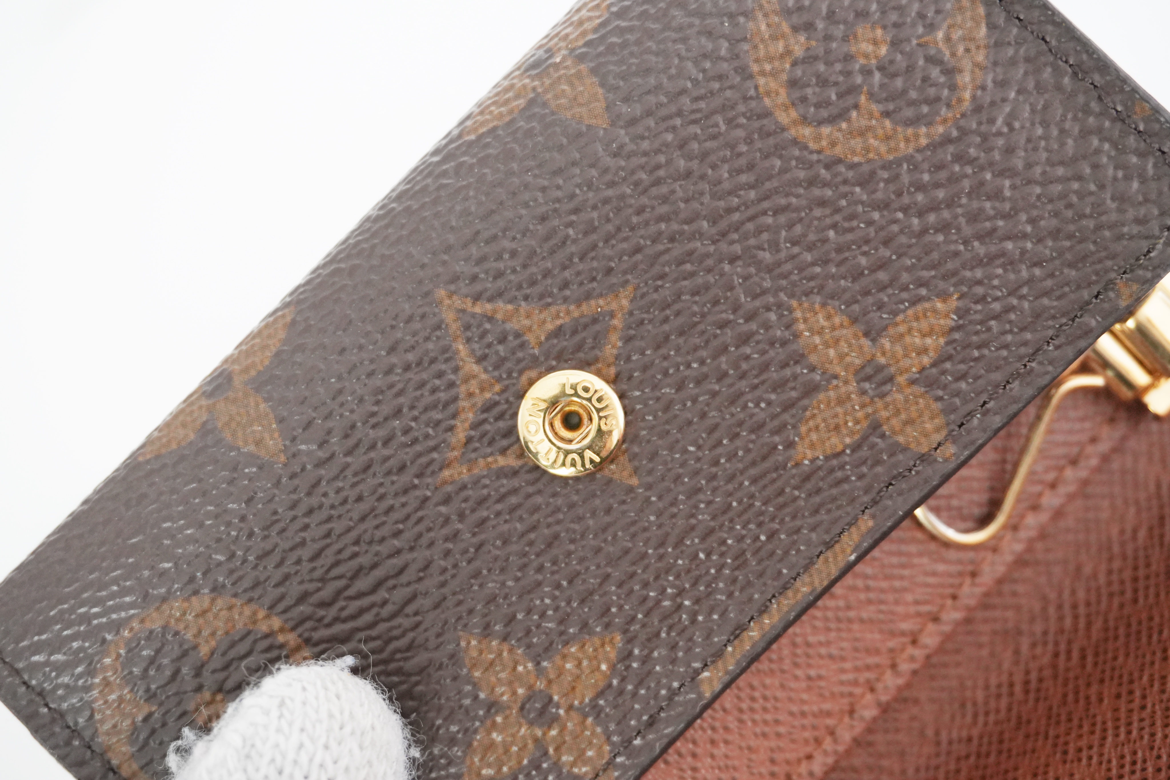 Authentic Louis Vuitton Monogram Multicles 6 Ring Key Case Brown