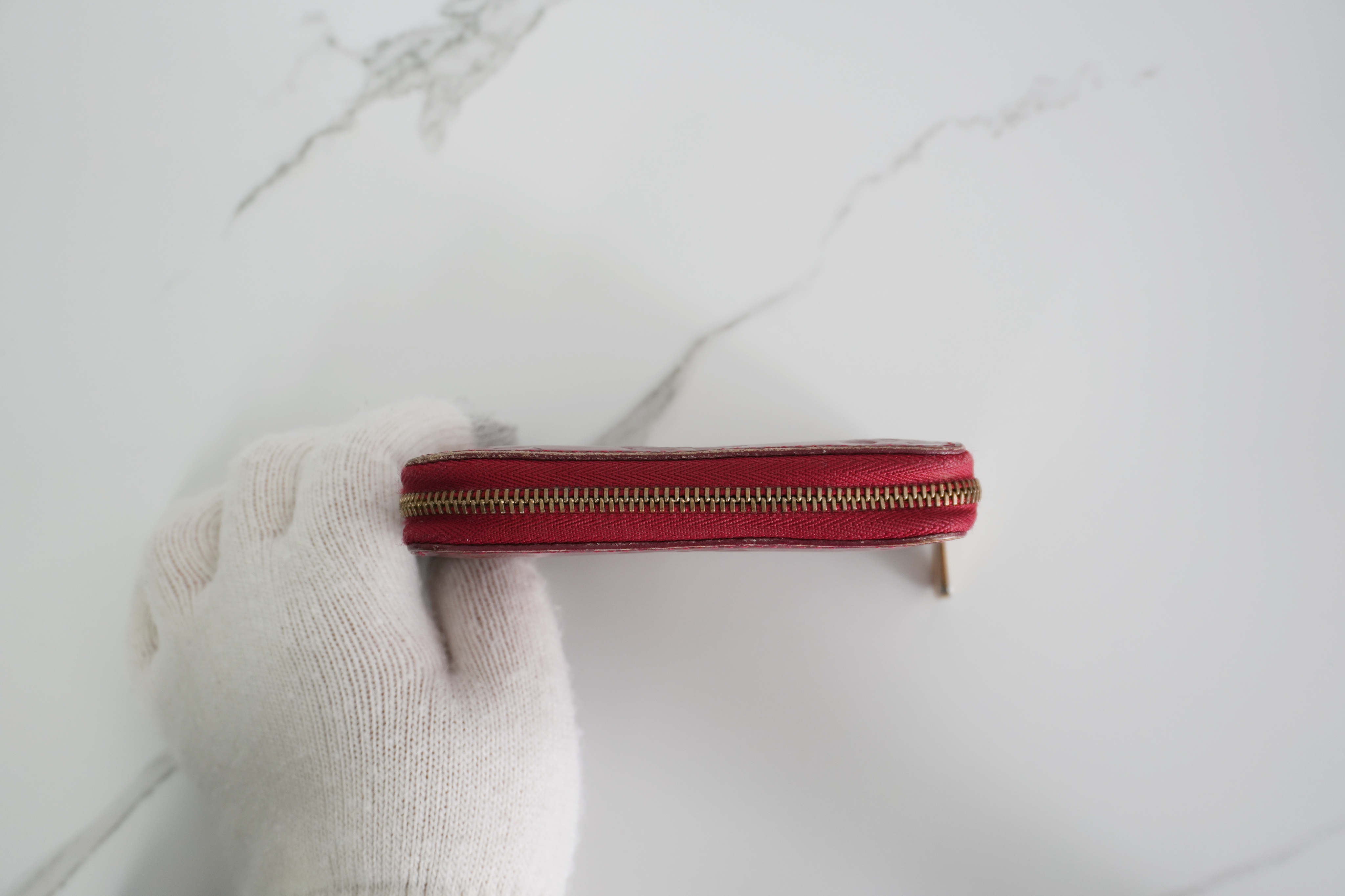 Authentic Louis Vuitton Red Vernis Leather Coin Pouch