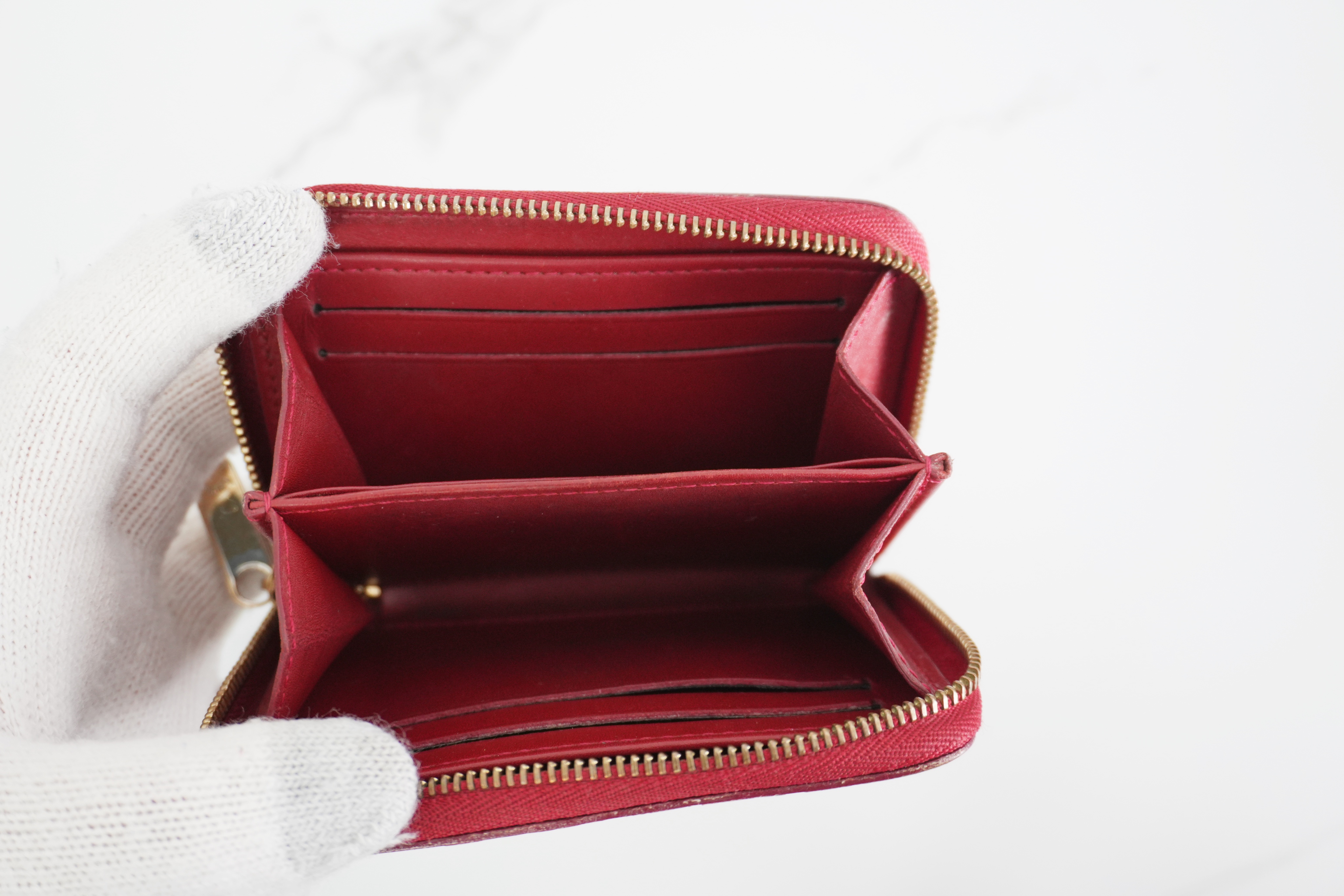 Authentic Louis Vuitton Red Vernis Leather Coin Pouch