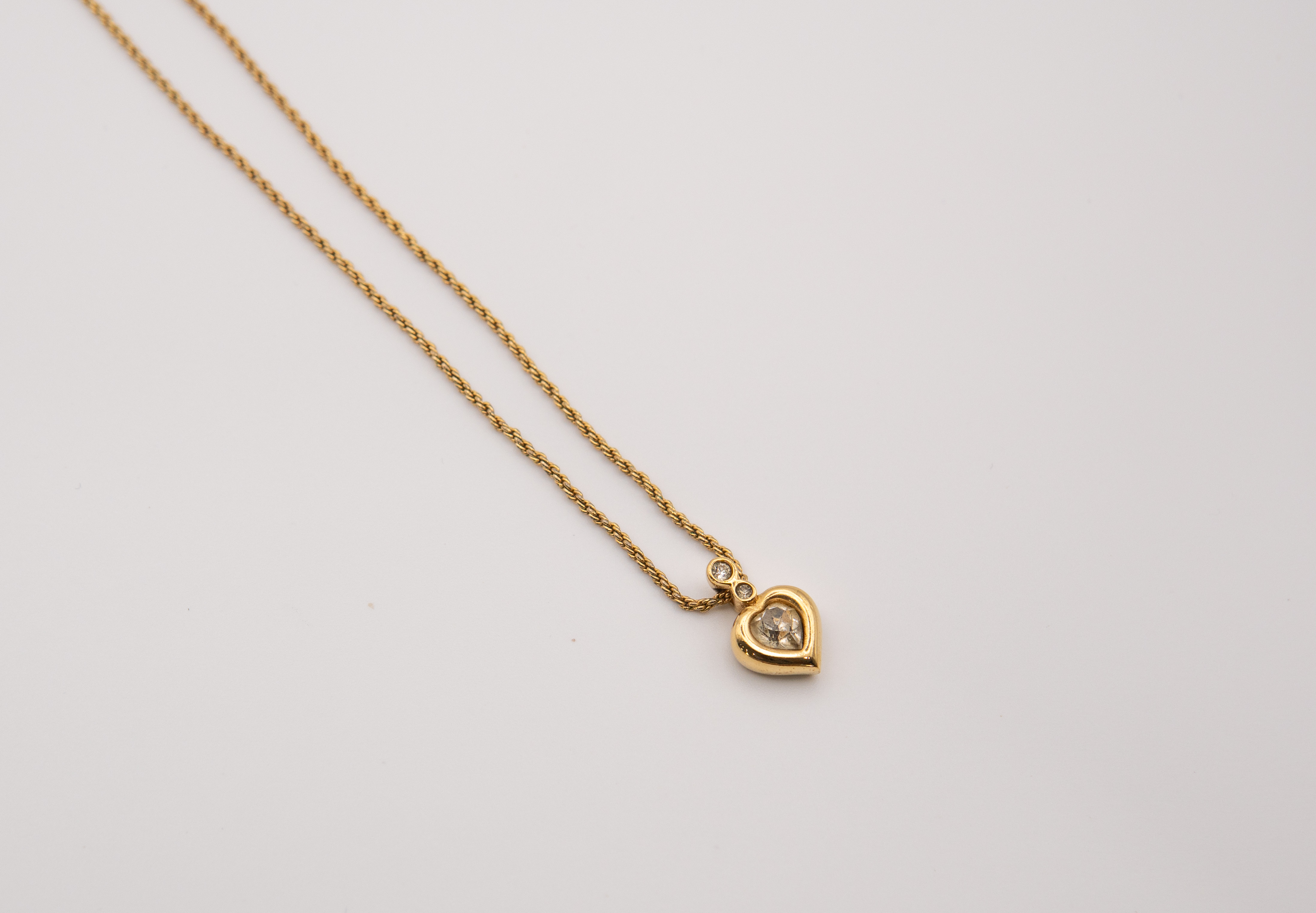 Authentic Christian Dior Vintage Heart Pendant Necklace