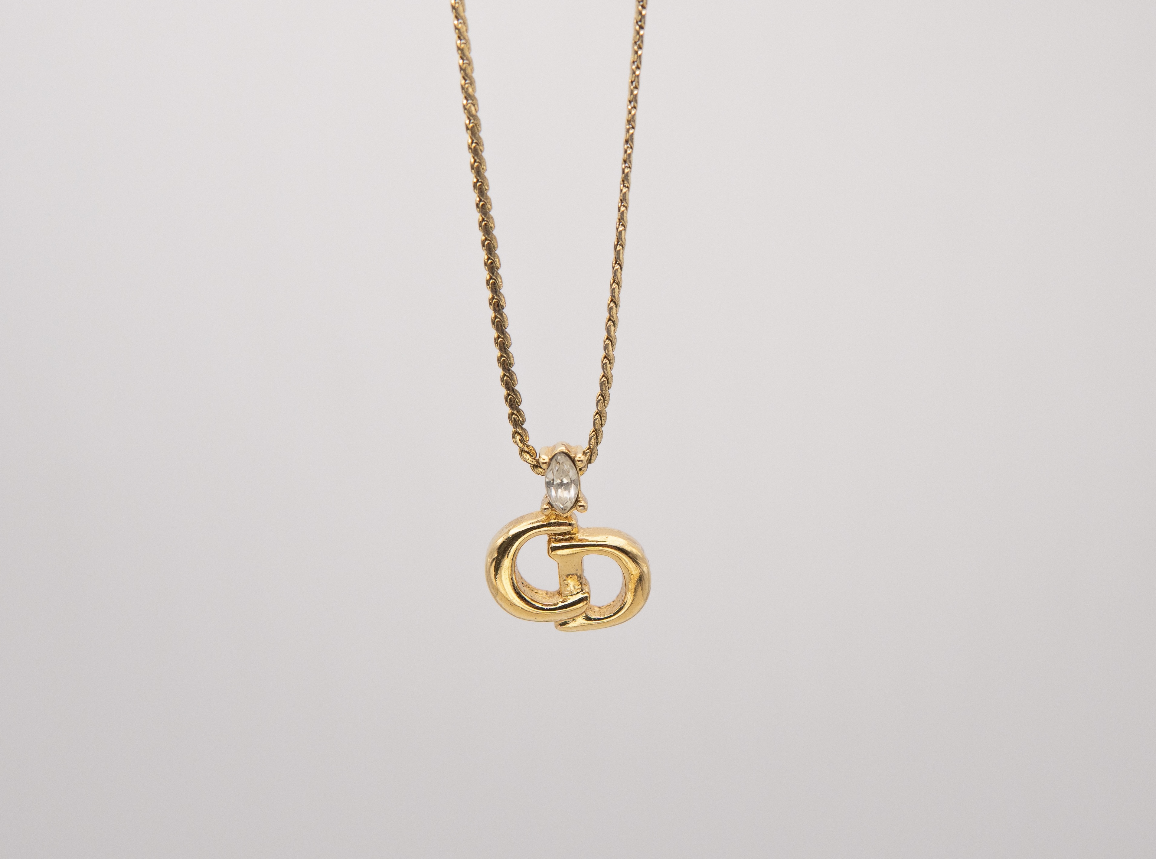 Authentic Christian Dior Vintage "CD" Pendant Necklace