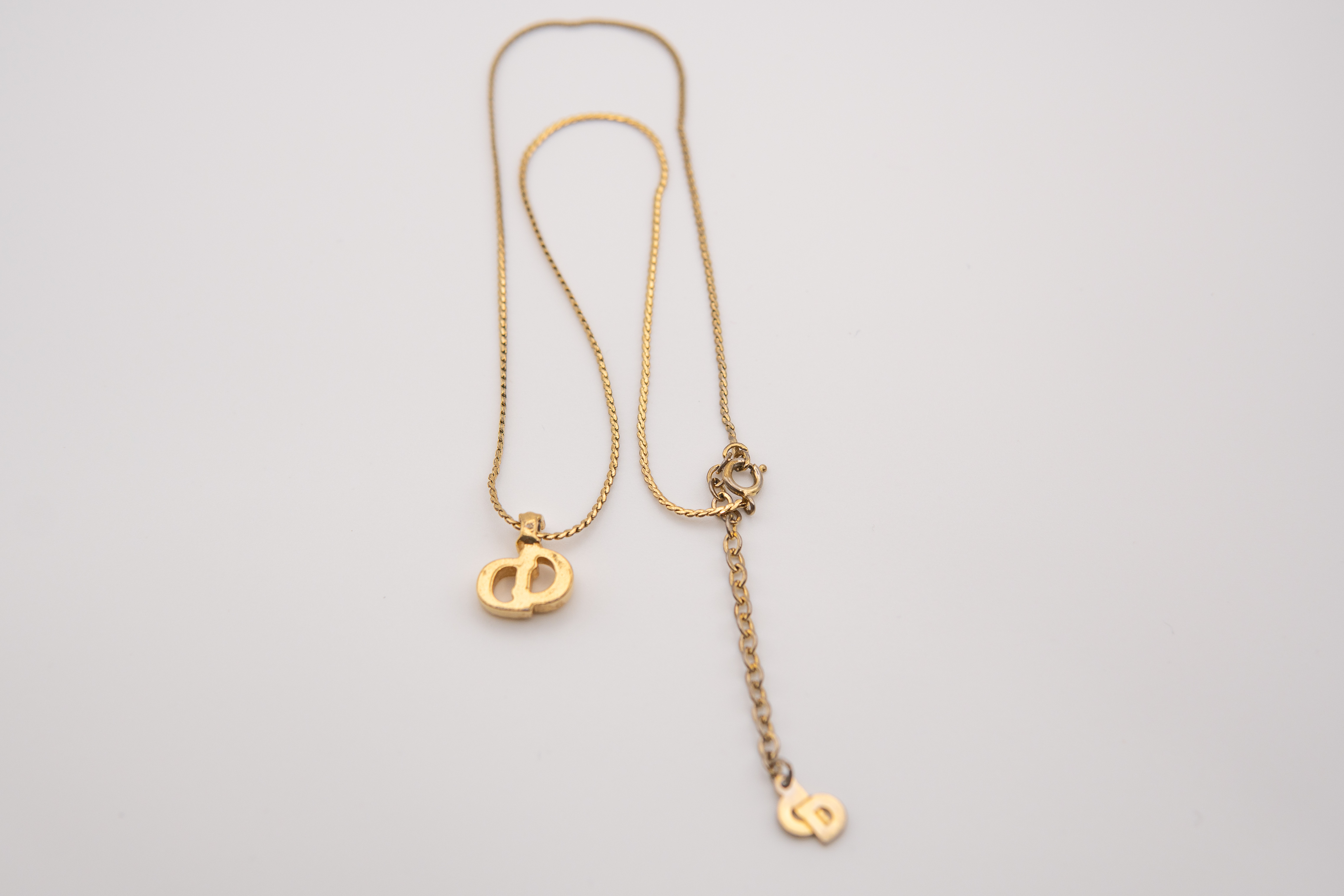 Authentic Christian Dior Vintage "CD" Pendant Necklace