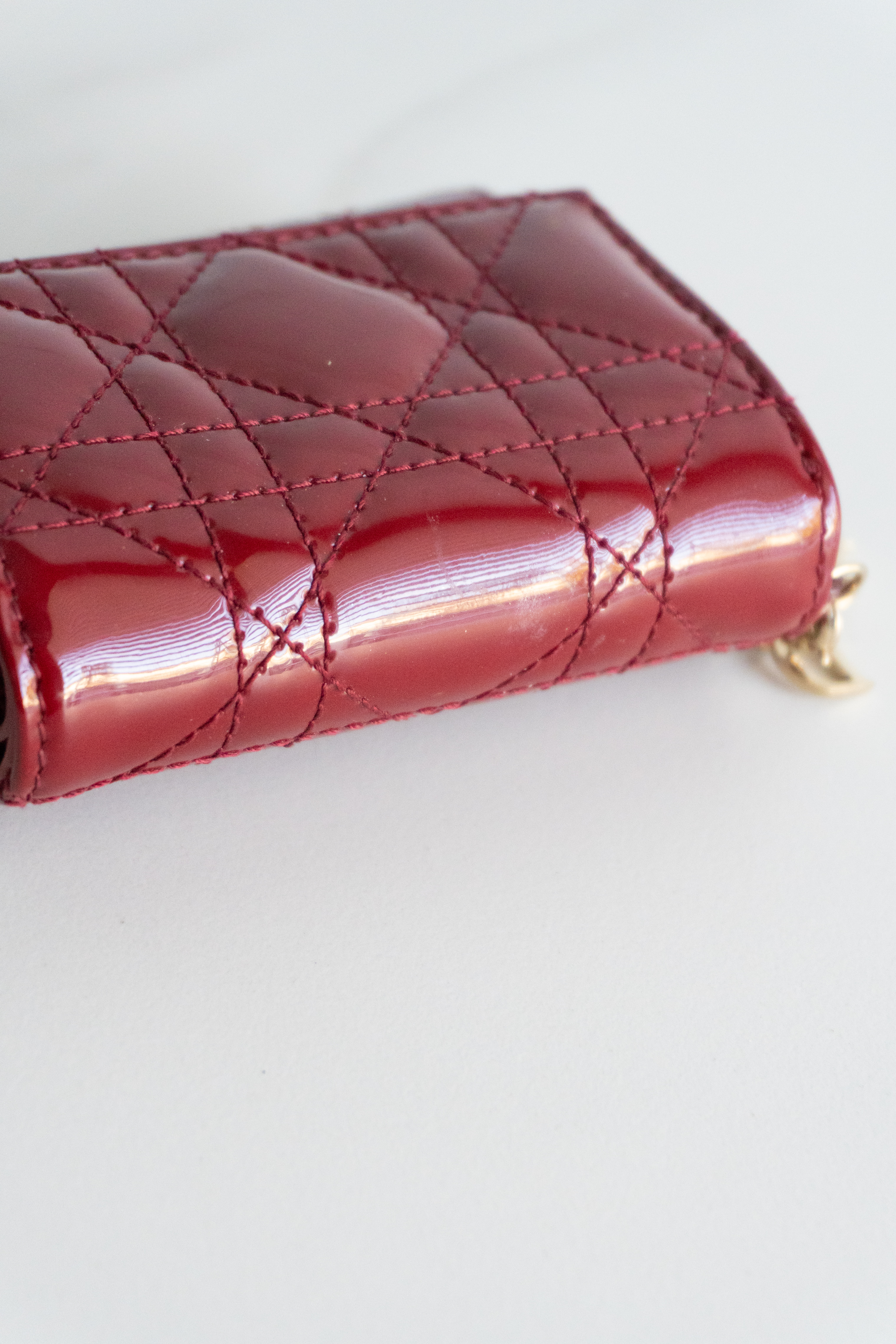 Authentic Christian Dior Lady Dior Lotus Wallet