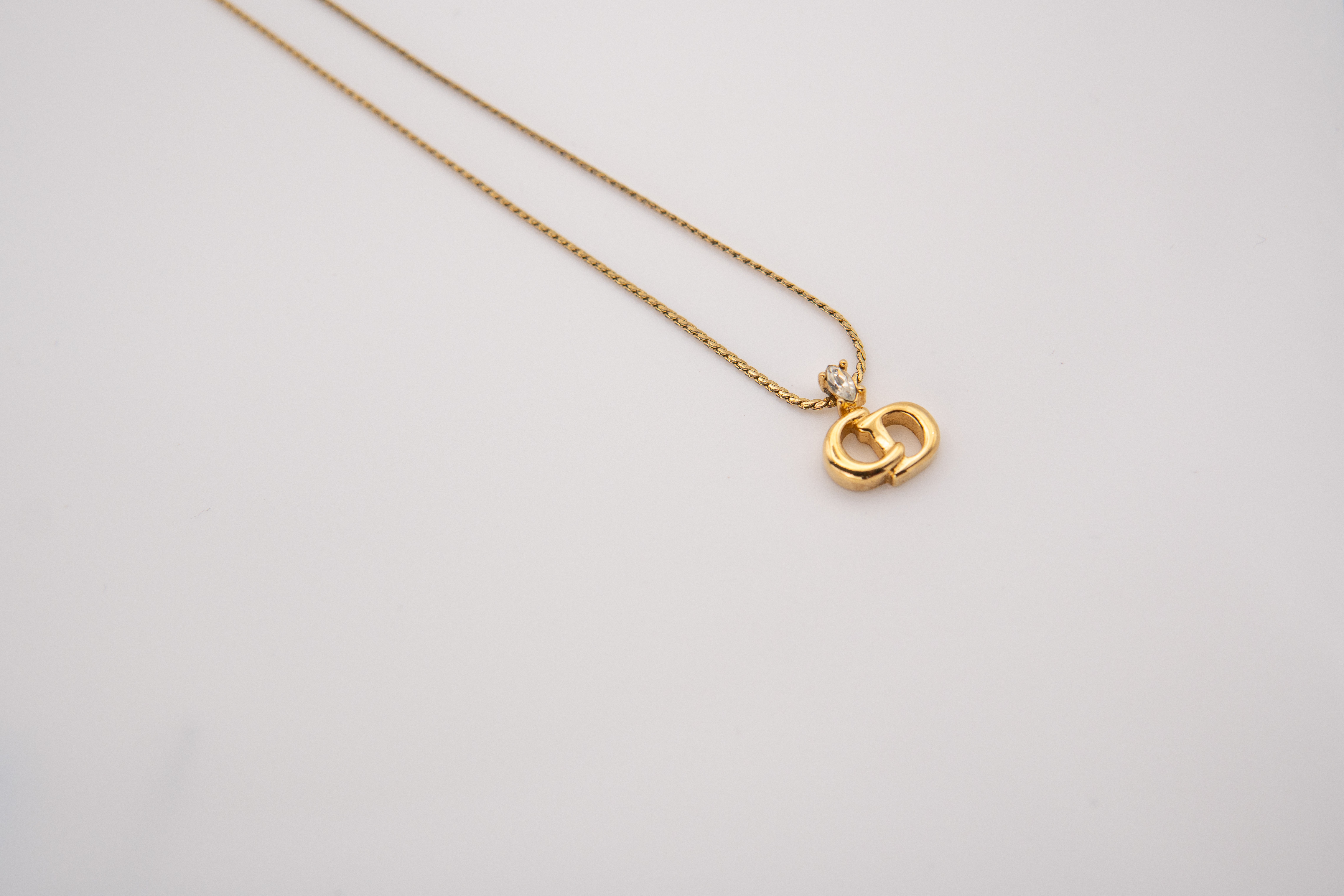 Authentic Christian Dior Vintage "CD" Pendant Necklace