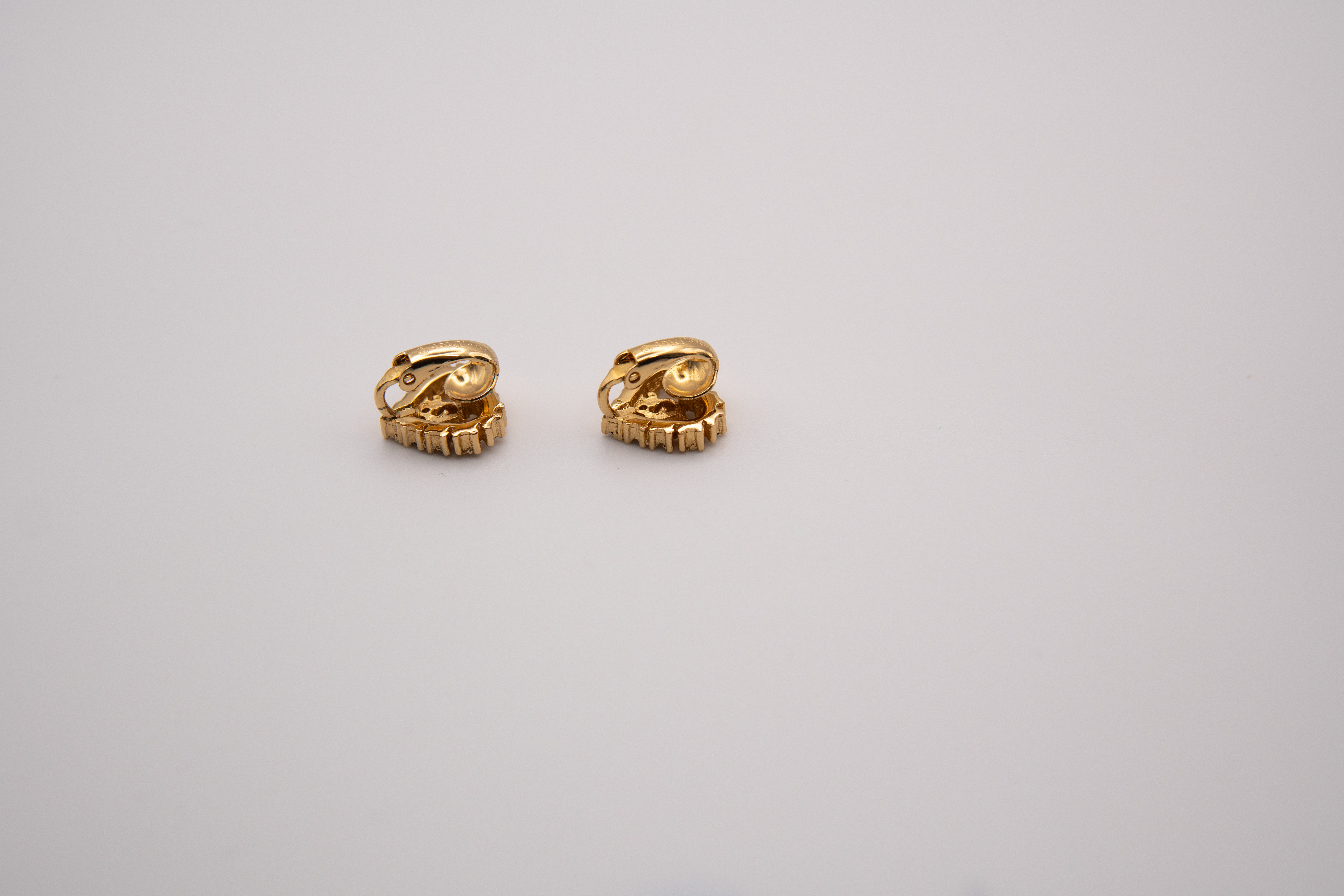 Authentic Christian Dior Vintage Rhinestone Charm Clip-On Earrings