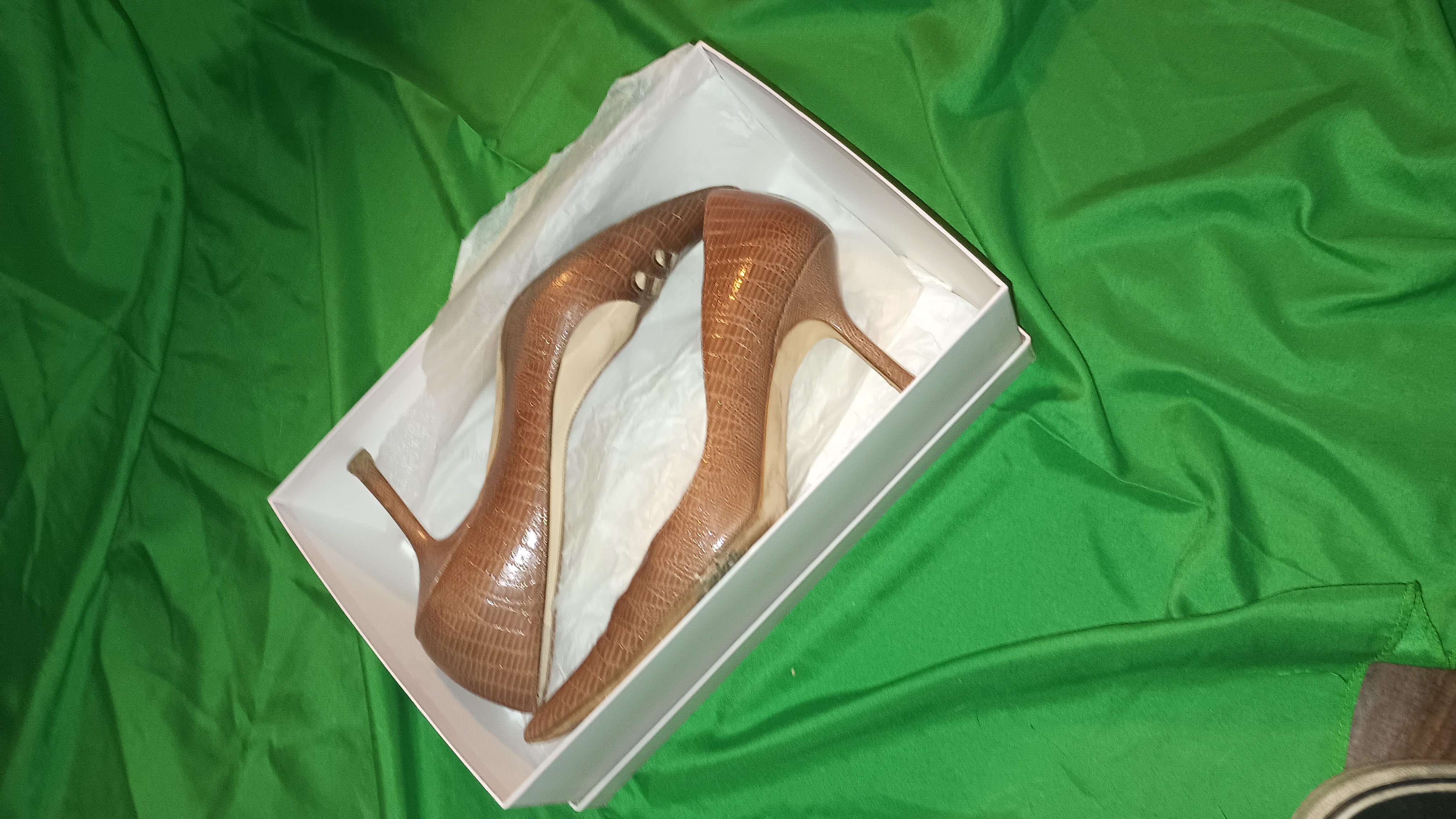 Jimmy Choo Leigh pumps in nude and brown print leather