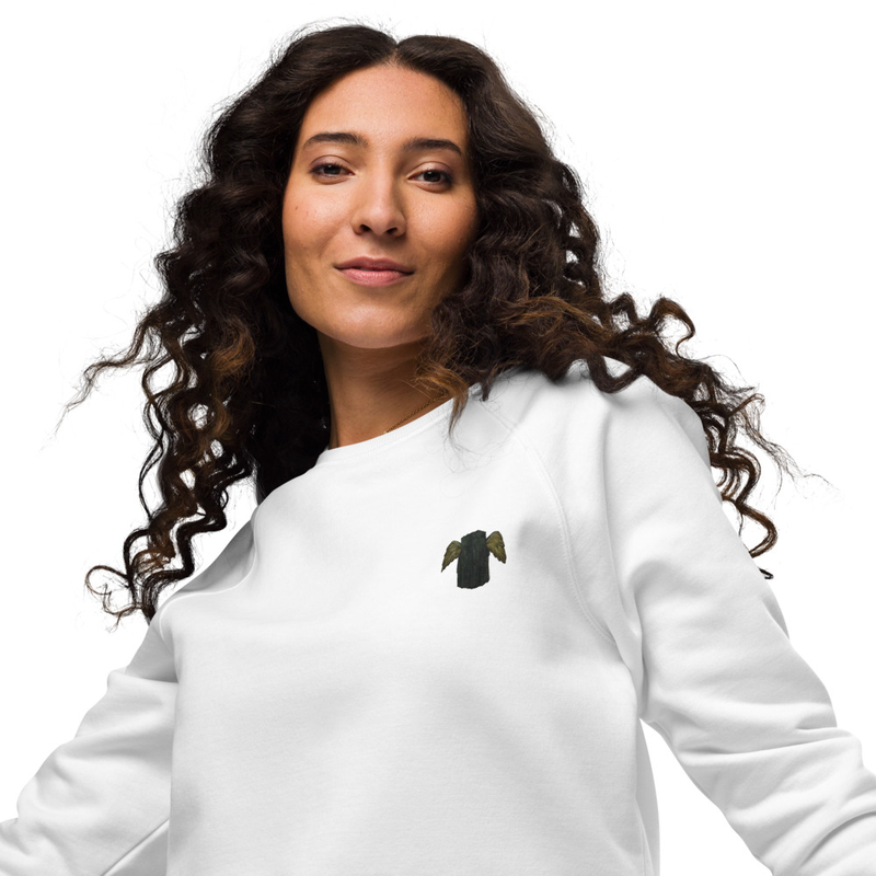 "Term" unisex organic raglan sweatshirt