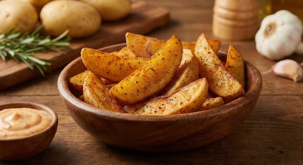 Papa en gajo sazonada