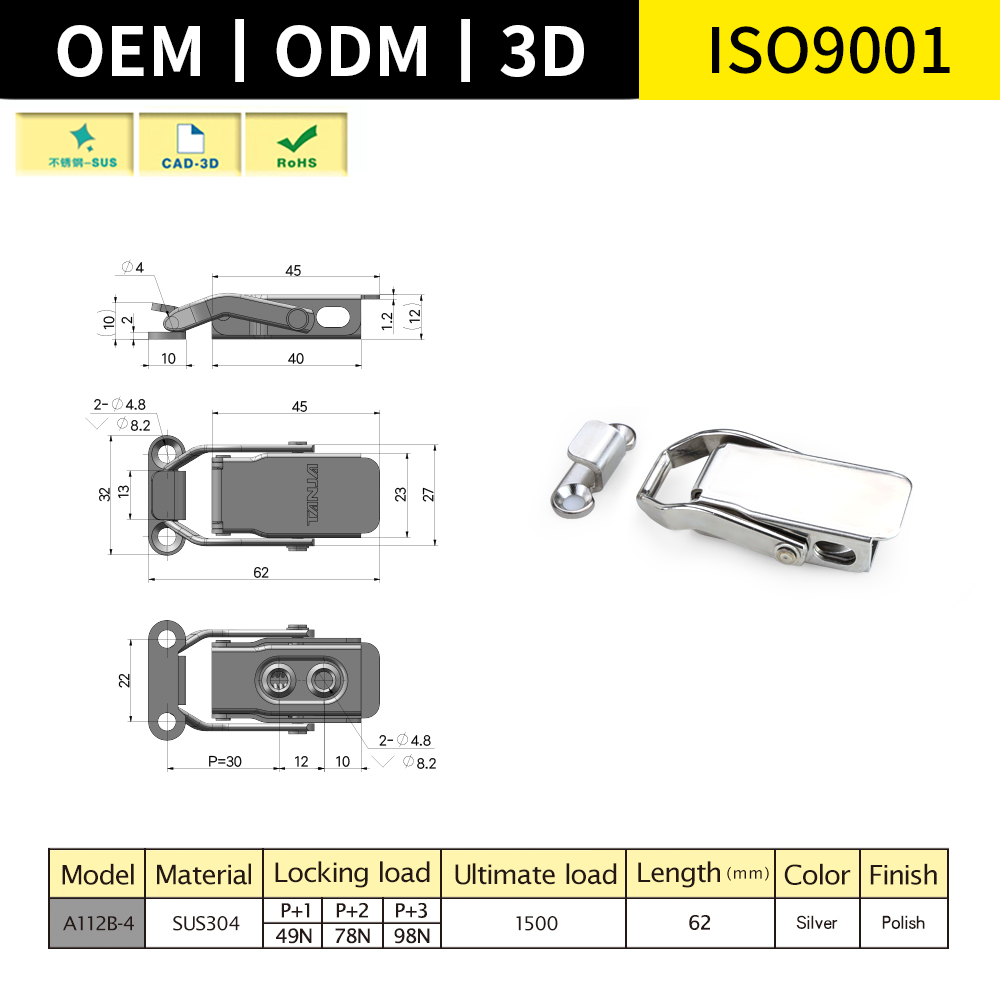 Stainless Steel Lockable Toggle Latch