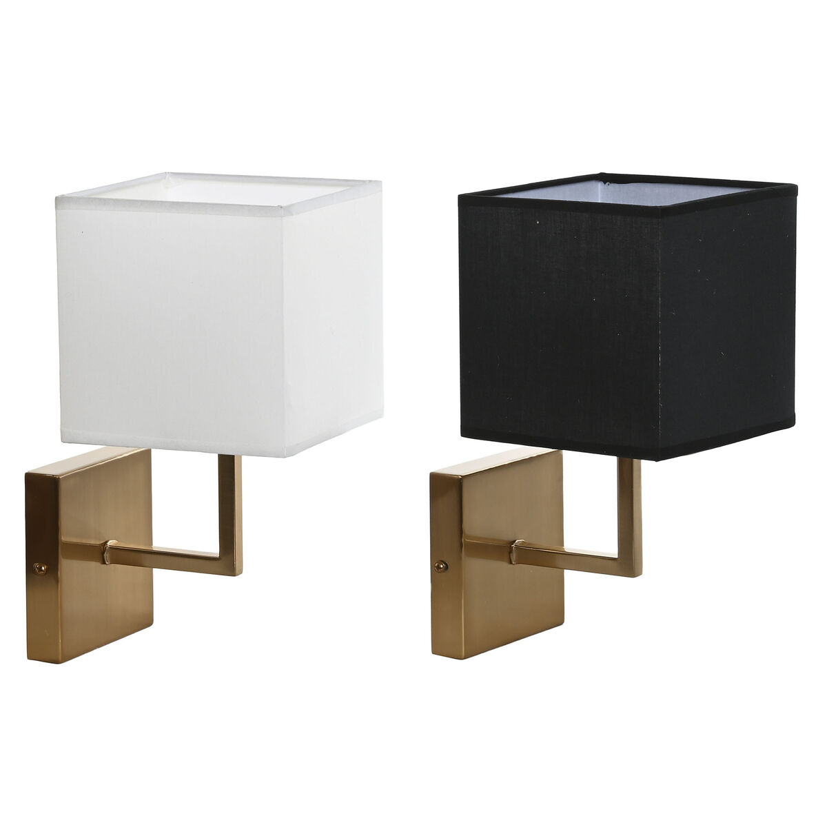 Applique da Parete DKD Home Decor Bianco Nero Dorato 50 W 220 V 15 x 19 x 27 cm 15 x 19 x 30 cm (2 Unità)