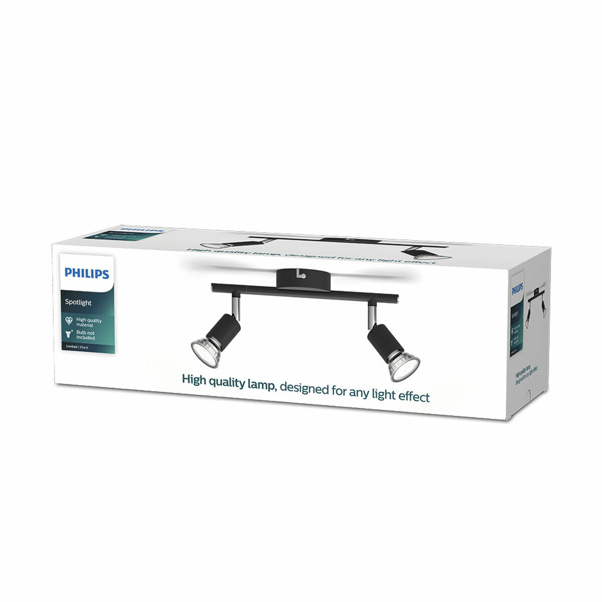 Spot ndriçimi Philips Limbali i zi GU10 (2 copë)