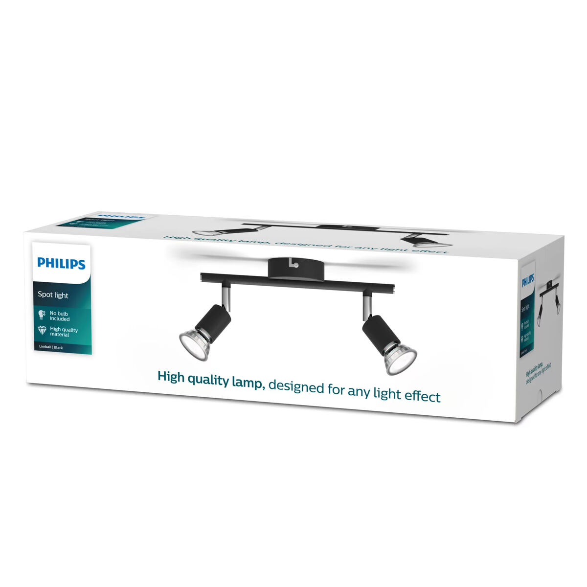 Spot ndriçimi Philips Limbali i zi GU10 (2 copë)