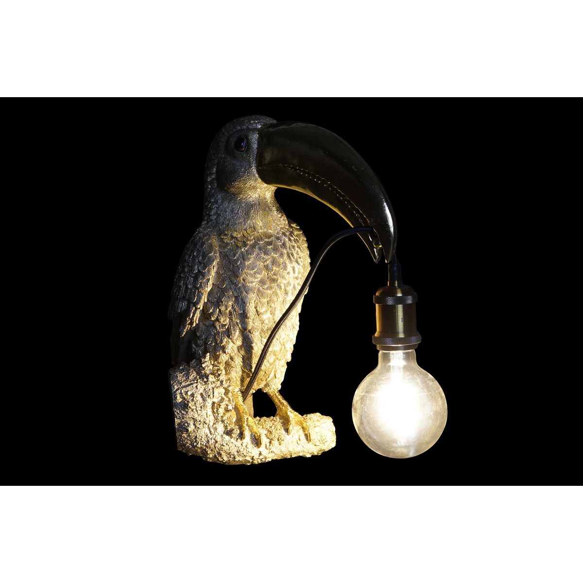 Llambë muri DKD Home Decor në ngjyrë ari dhe të bardhë, prej rrëshire, 220 V, 50 W (26 x 19,5 x 44 cm) (2 copë)