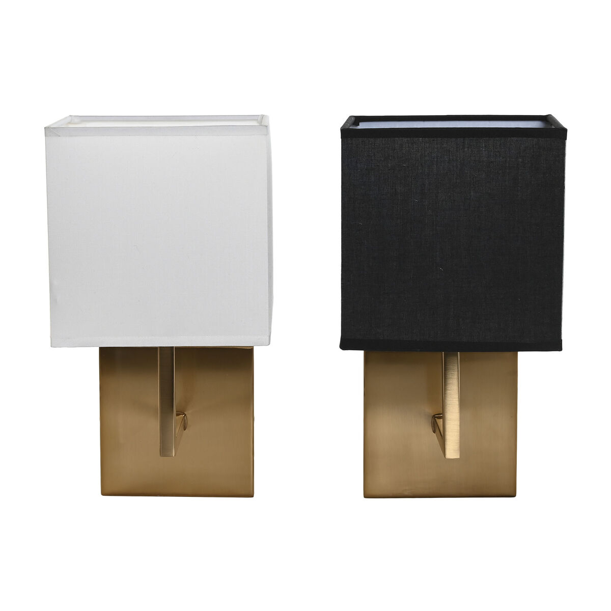 Aplik muri DKD Home Decor Bardhë, Zi dhe Artë 50 W 220 V 15 x 19 x 27 cm 15 x 19 x 30 cm (2 Copë)