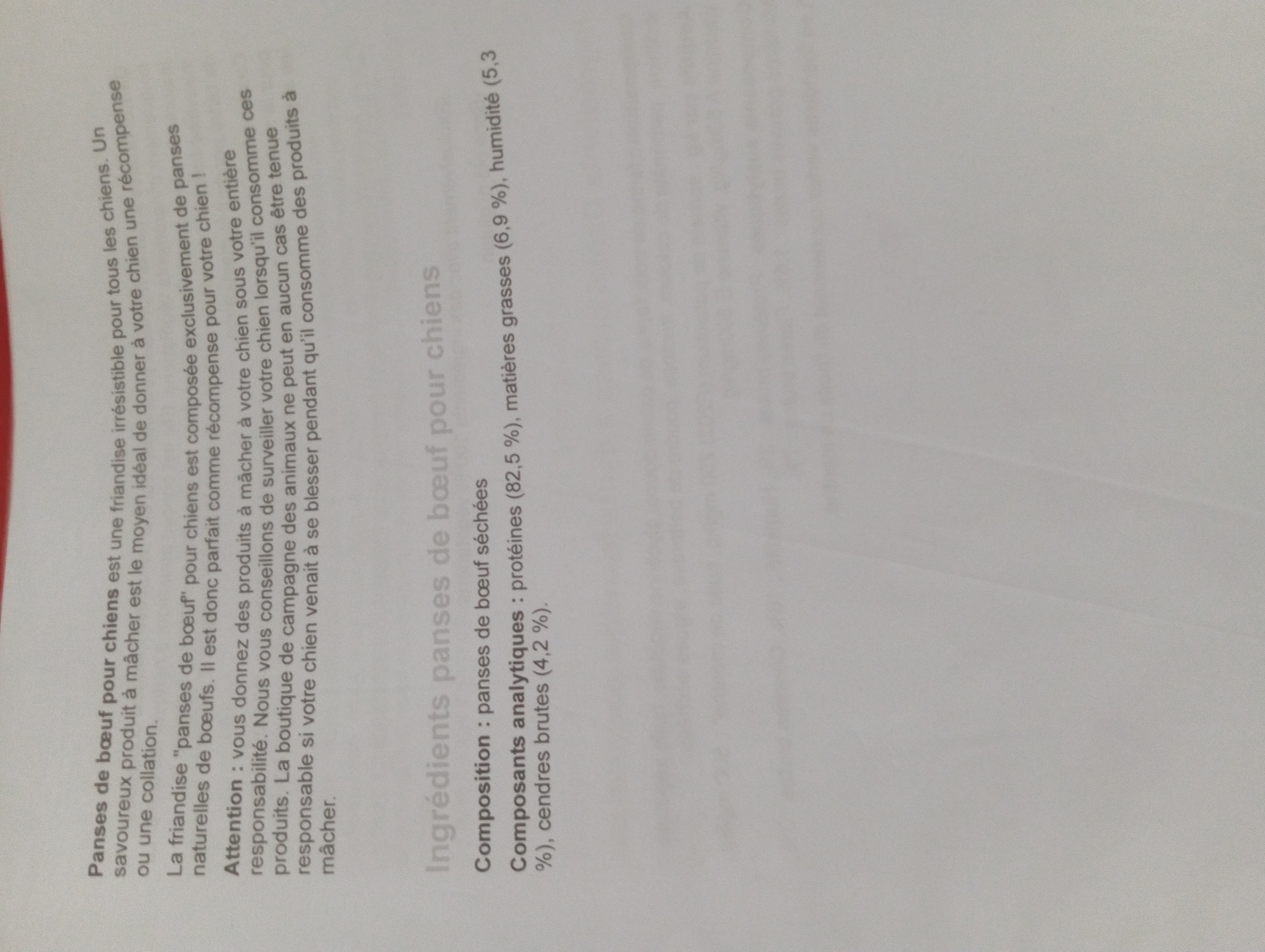 Panse de boeuf séchée 